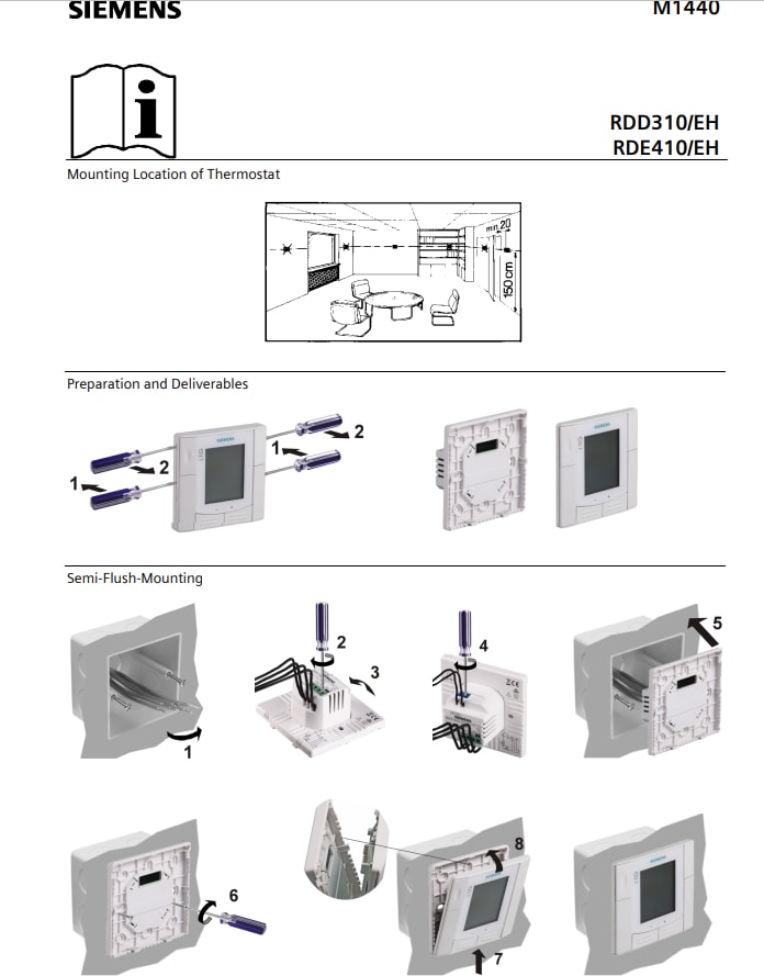 Sıemens Termostat Oda Dijital Sıva Altı RDD310/EH