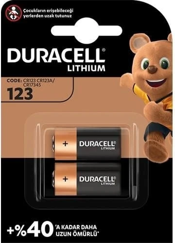 çınar ticaret duracell 123a 3 volt lityum pil 2 adet