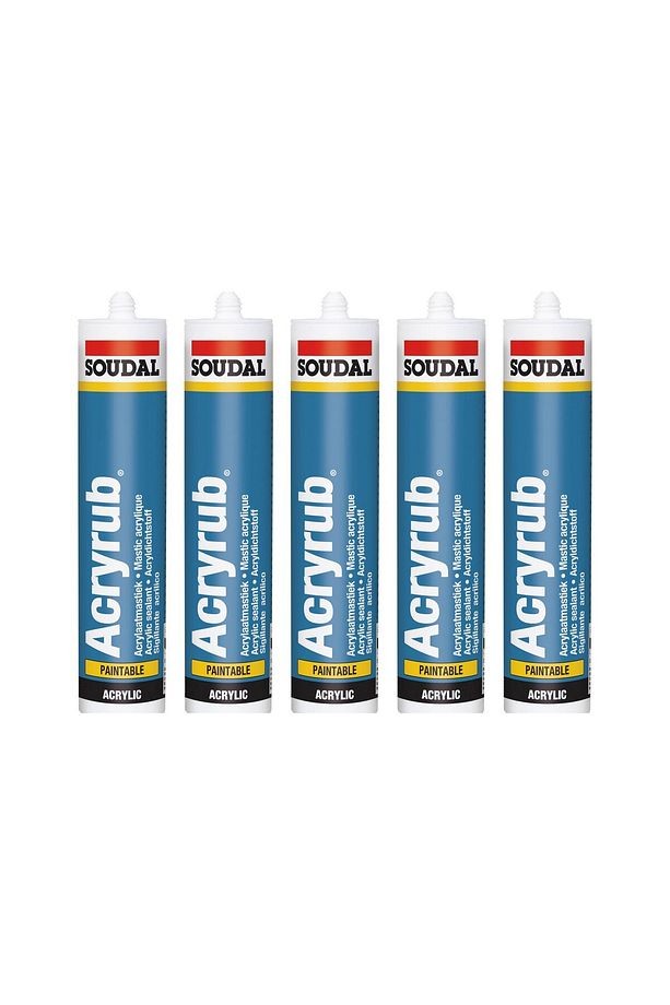 5 ADET  Acryrub Silikonize Mastik 500 Gram Antrasit Gri