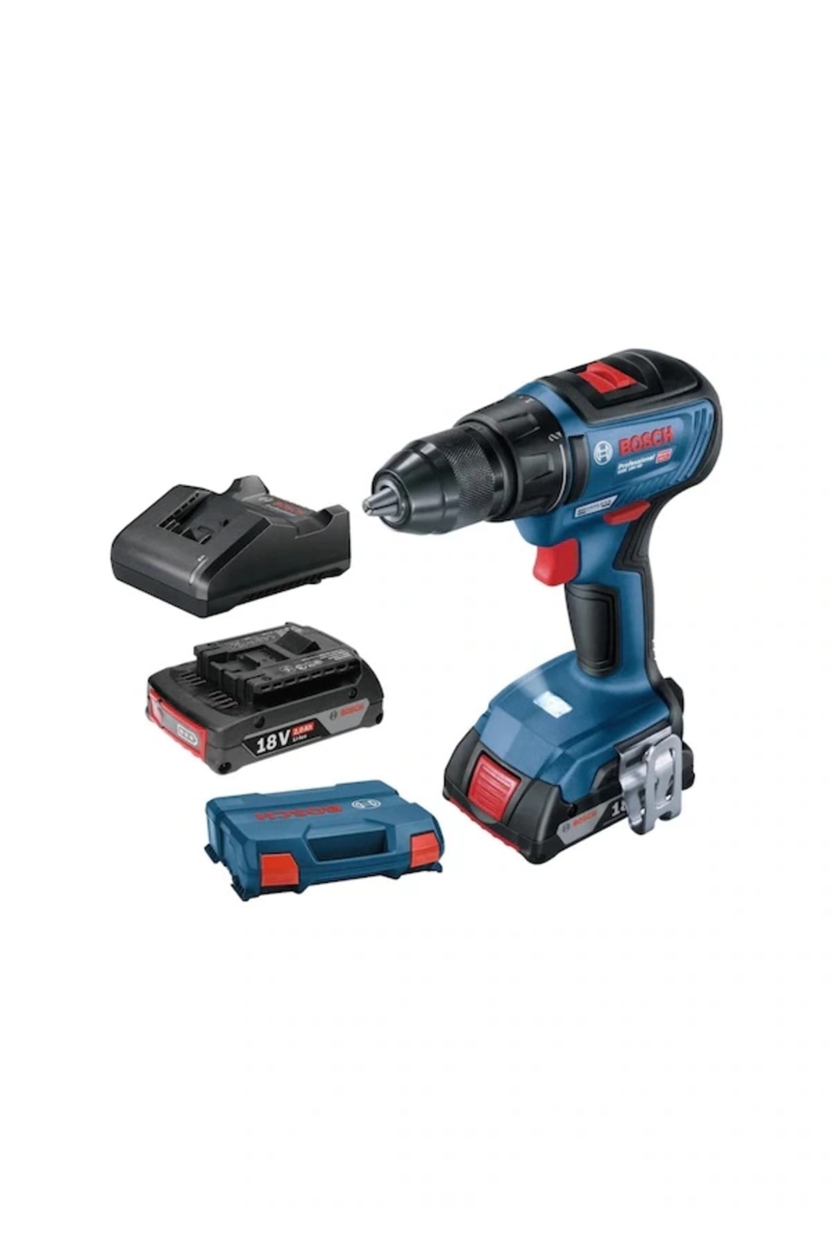BOSCH GSR 18V-50 2.0Ah Çift Akülü Delme Vidalama Makinesi - 06019H5000