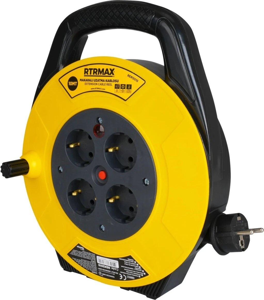 REM3010 Makaralı Uzatma Kablosu El Tipi 3 x 1.0 mm - 10 mt
