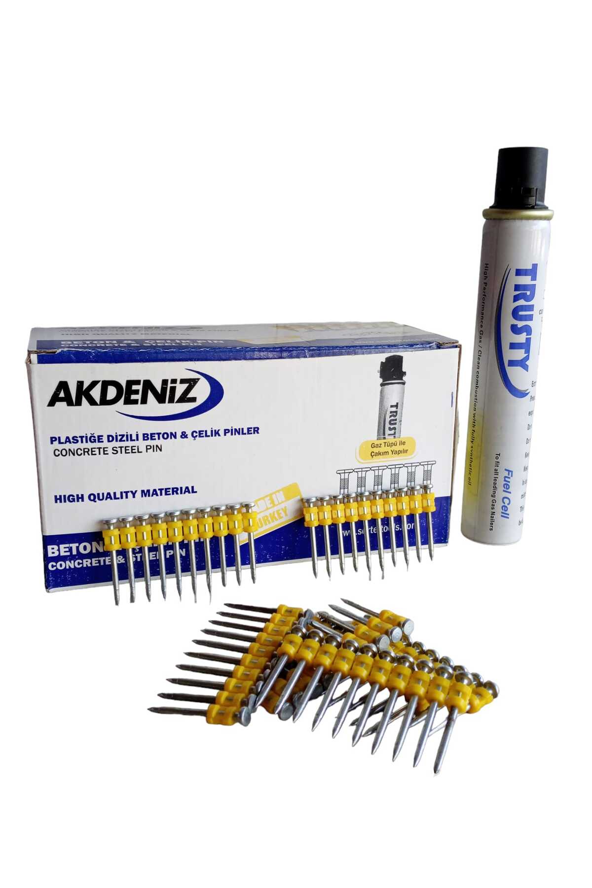 AKDENİZ  2.7X38 mm Metal-Beton Uygulamaları için Pin Çiviler(Düz Çivi)