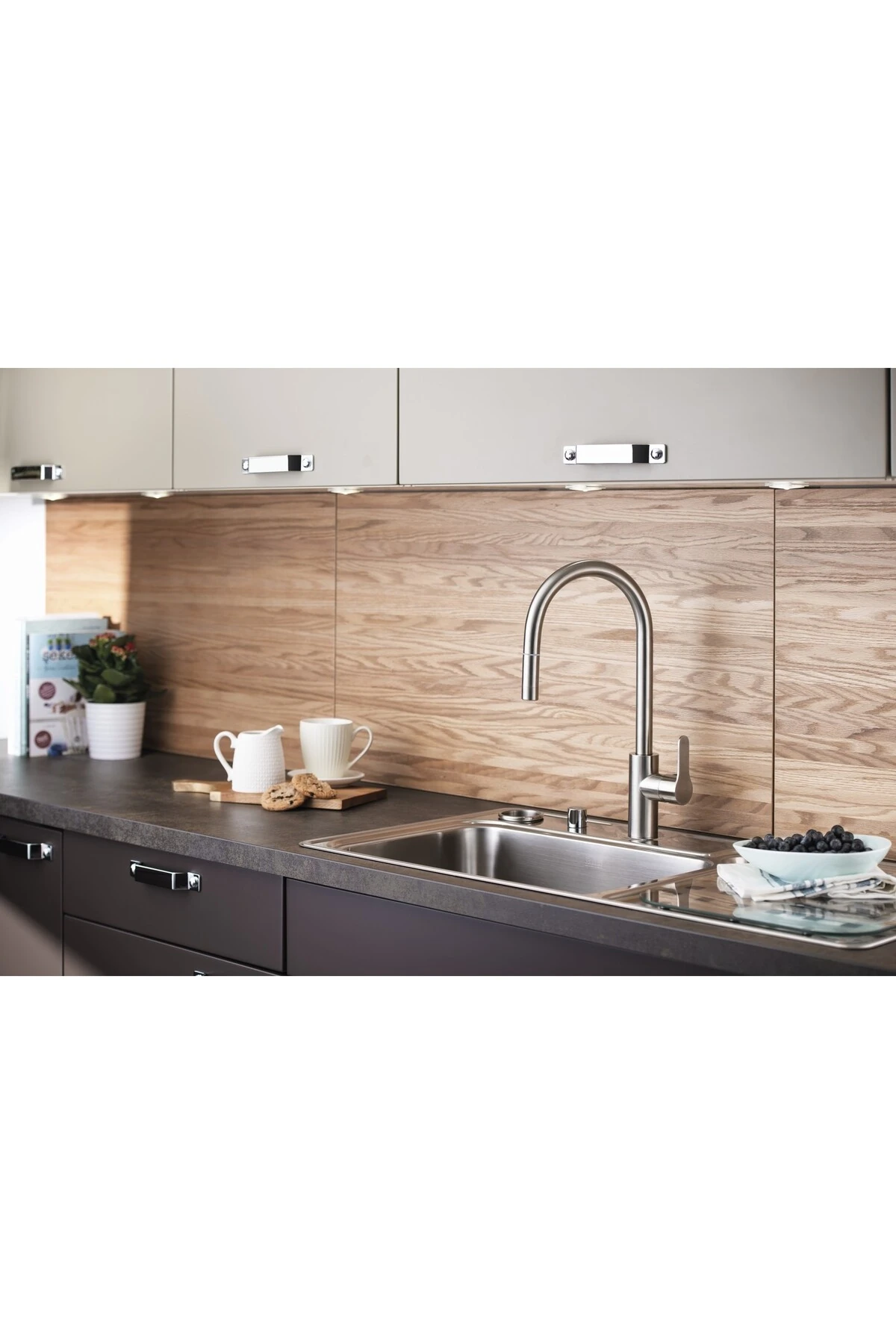 Maestro Inox Pull-Down A42153 Eviye Bataryası, Krom