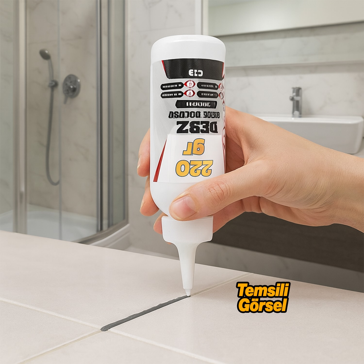 Hazır Derz Dolgu Fayans Seramik Mermer Yer Duvar Için Tamir Derz Yenileme Dolgusu Gri Renk (220 Gr)