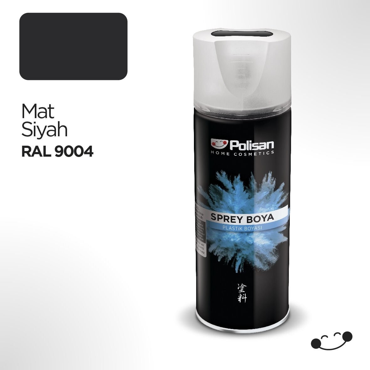 POLİSAN PLASTIK YUZEY SPREYI MAT SIYAH RAL 9004