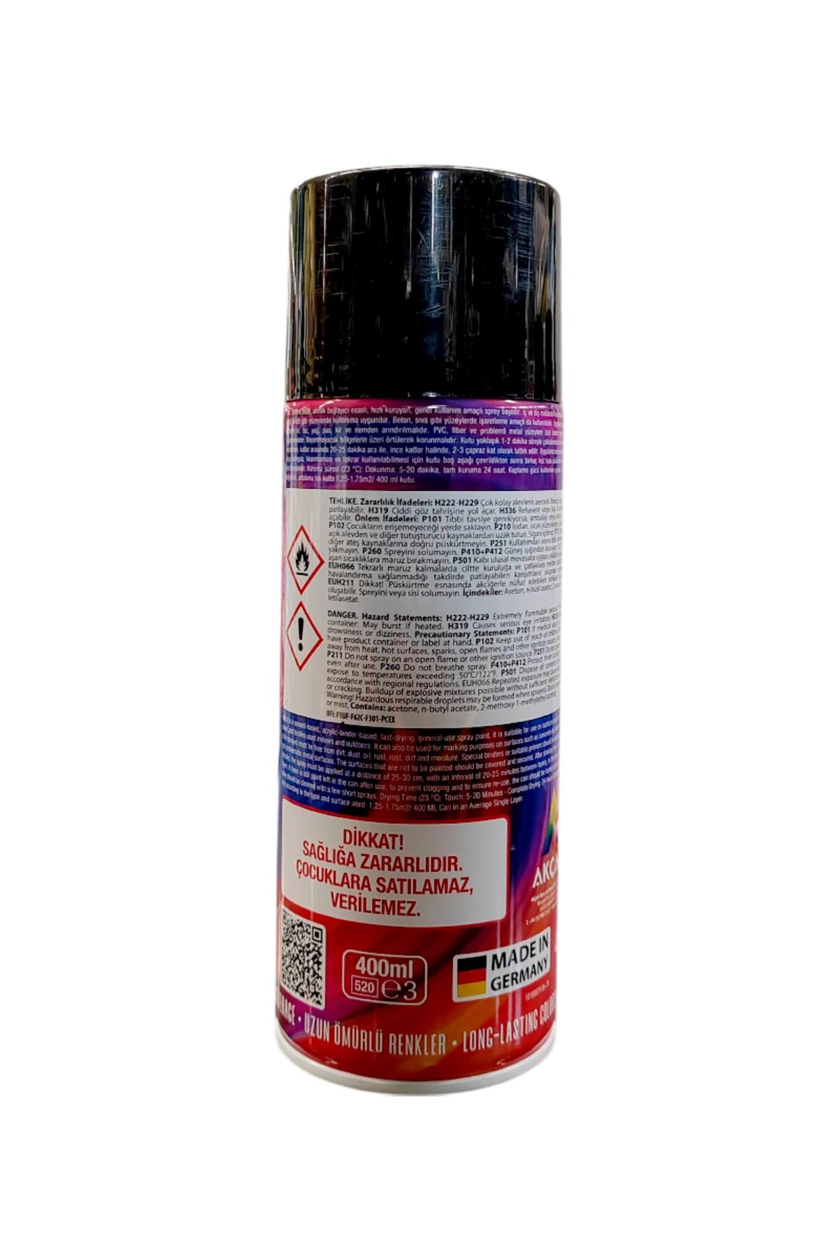 Vual Akrilik Parlak Siyah Sprey 400 ml - RAL 9005