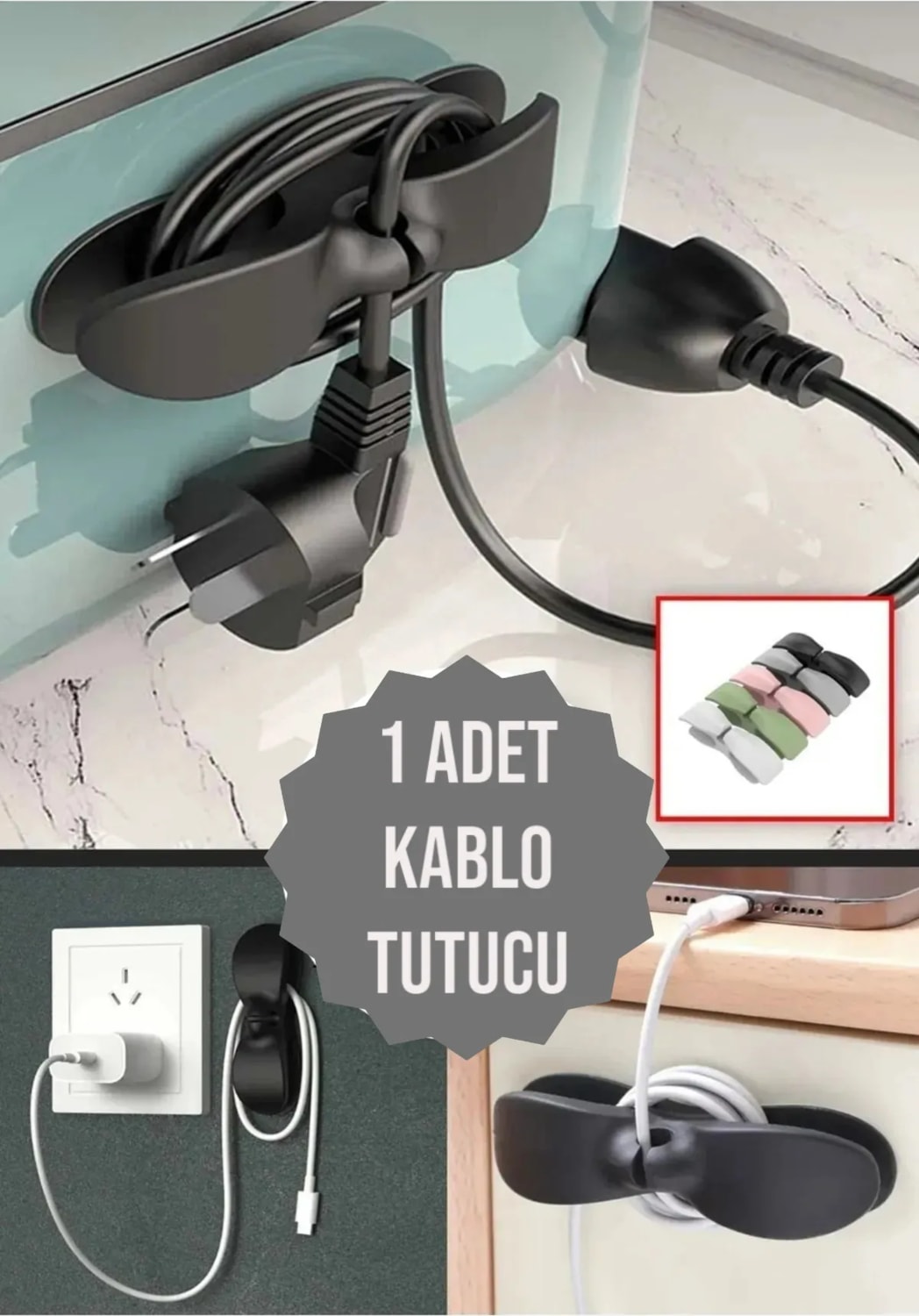 Çok Amaçlı Tezgah Üstü Kablo Toplayıcı Airfry Kahve Tost Makinesi Çok Amaçlı Kablo Düzenleme(1 Adet)
