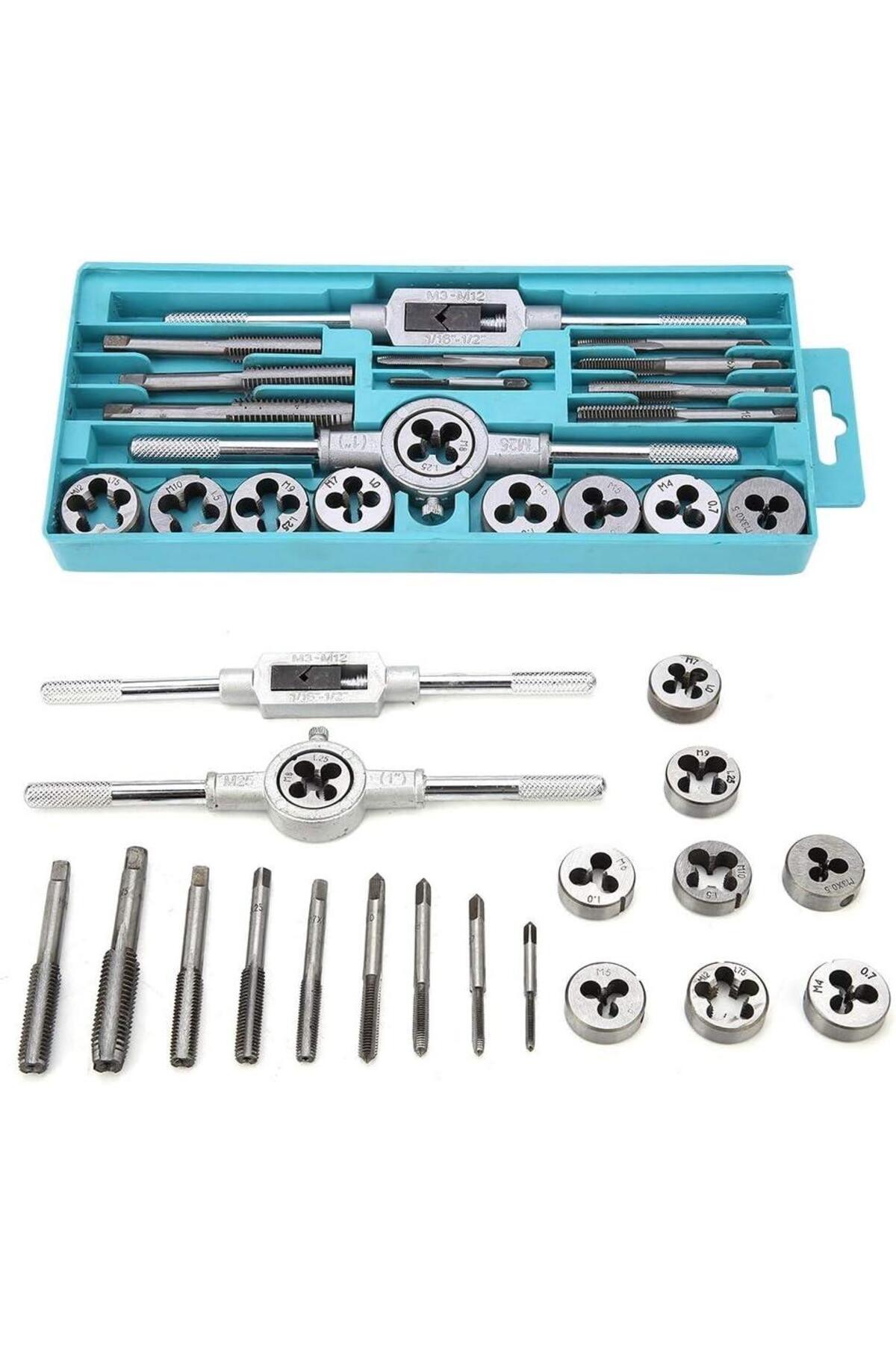 20 Parça Klavuz Pafta Seti Metrik Set M3-m12 Arası 20li Takım