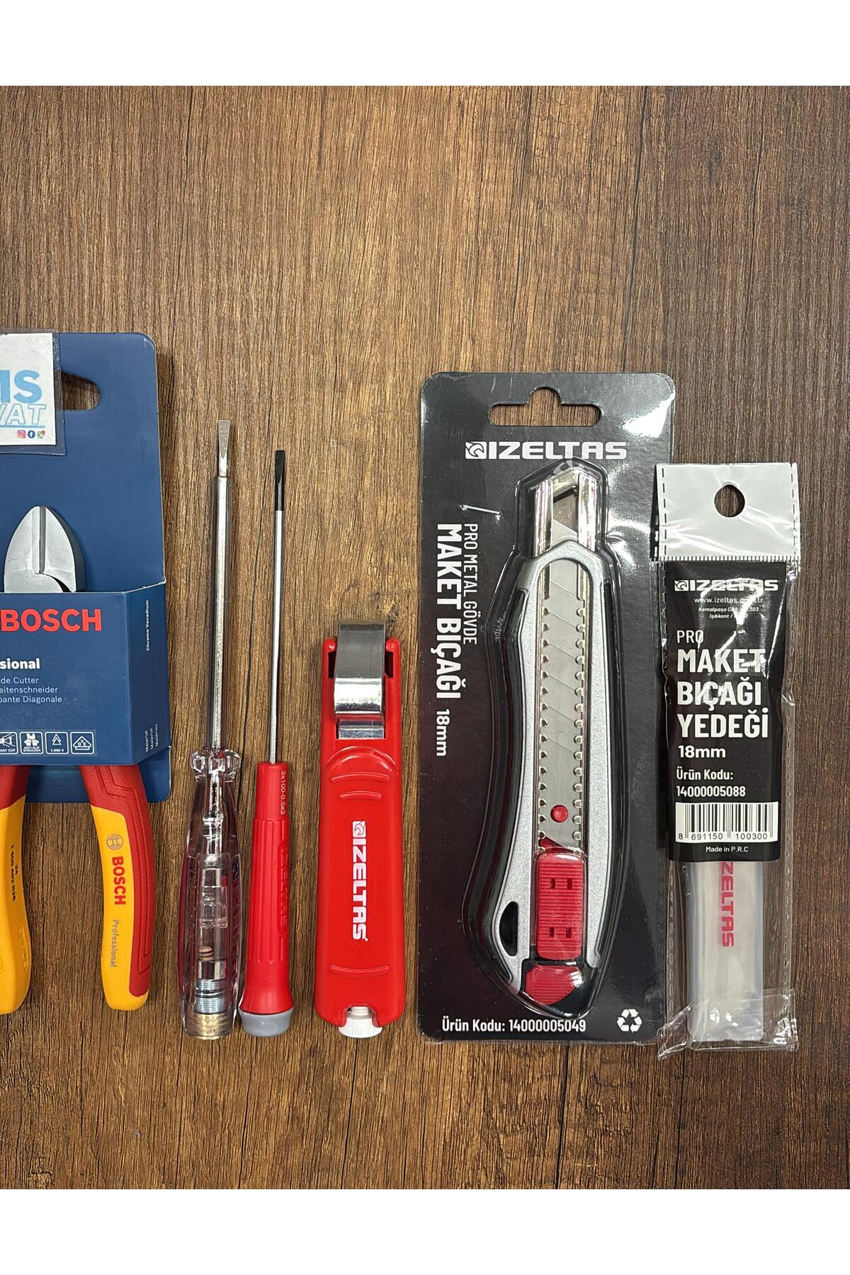 VDE 7 Parça İzeltaş El Aleti Seti 180 Pense 160 Yankeski Tam Profesyonel Set