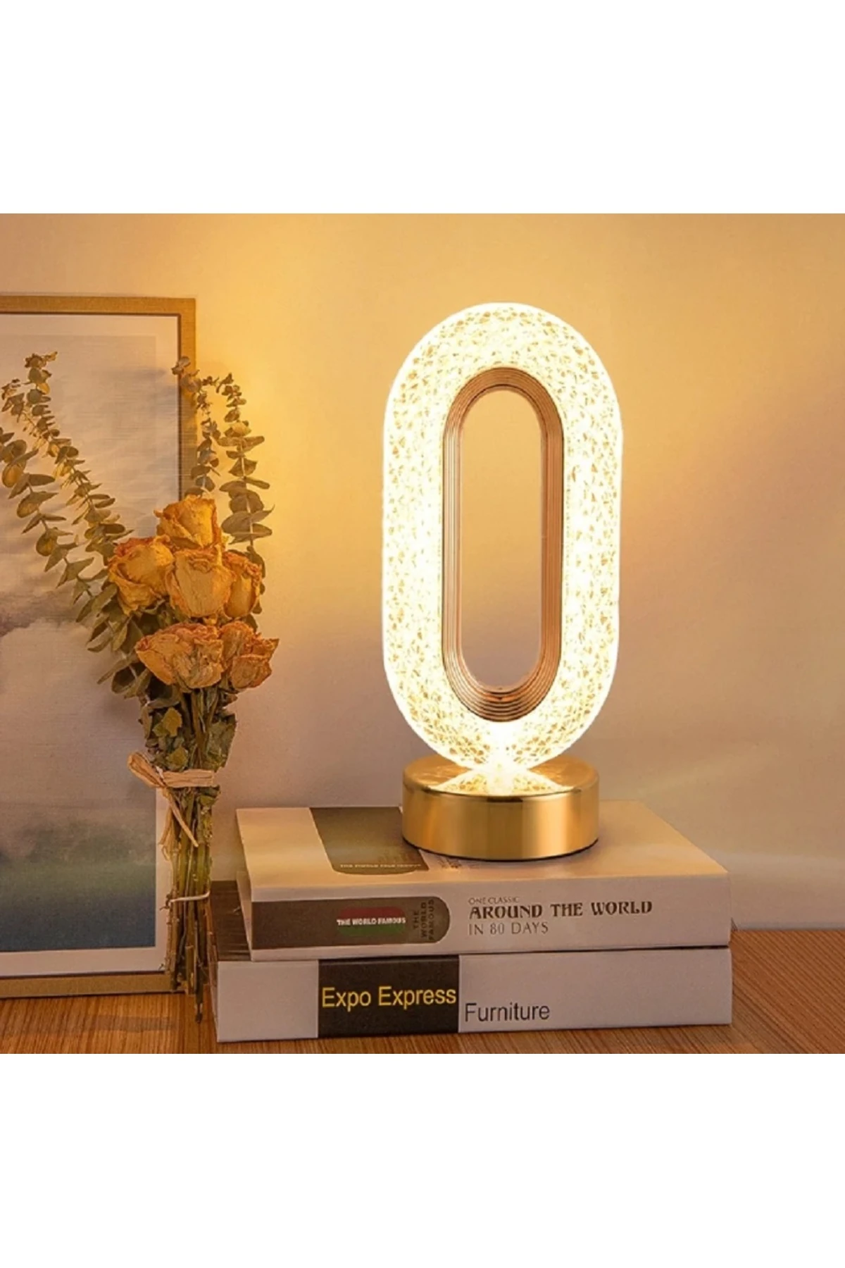 Kristal Led Masa Lambası Kademesiz Karartma Dokunmatik Anahtarı Uzaktan Kumanda Başucu Gece Lambası