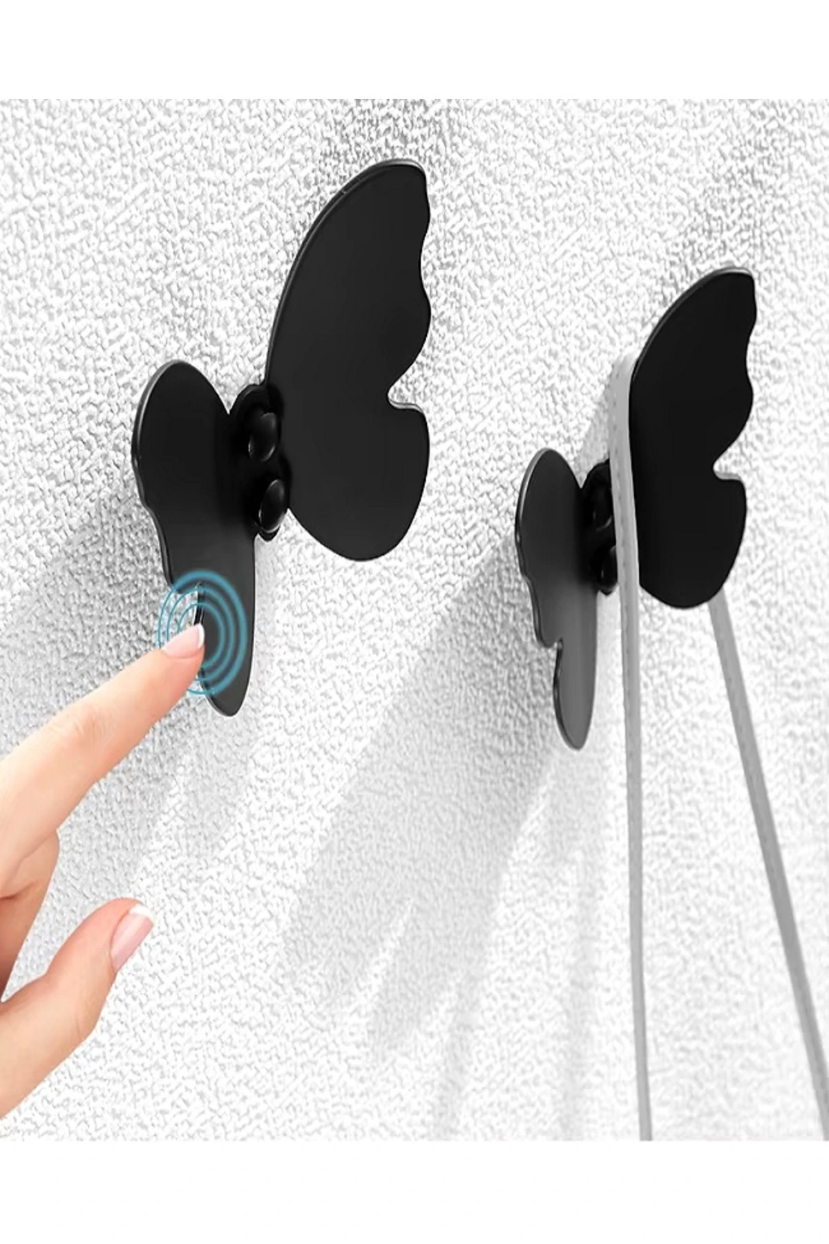 Siyah Metal Askı,Vestiyer portmanto dolap duvar askısı havlu bornoz banyo askısı 5'li set