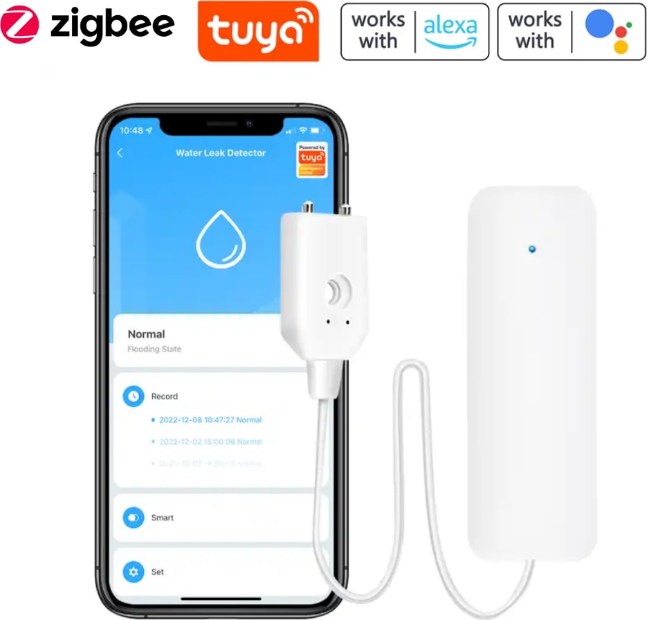 Zigbee Su Baskını Sensörü - Tuya, eWelink, Home Assisant, Zigbee2MQTT, ZHA Destekli Su Algılama Sensörü