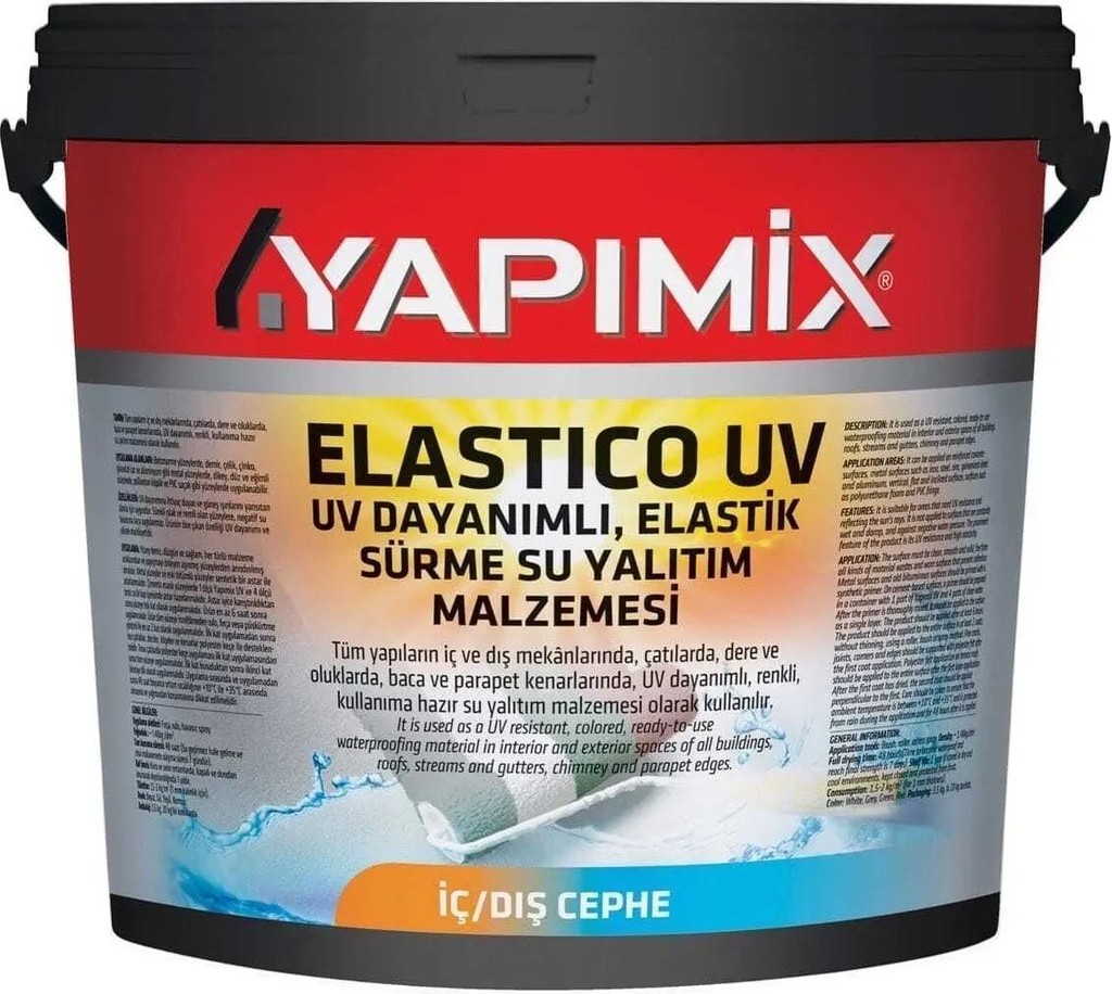Elastico Uv - Elastımerik Uv Dayanımlı Sürme Su Yalıtım Malzemesi Kiremit 20LT