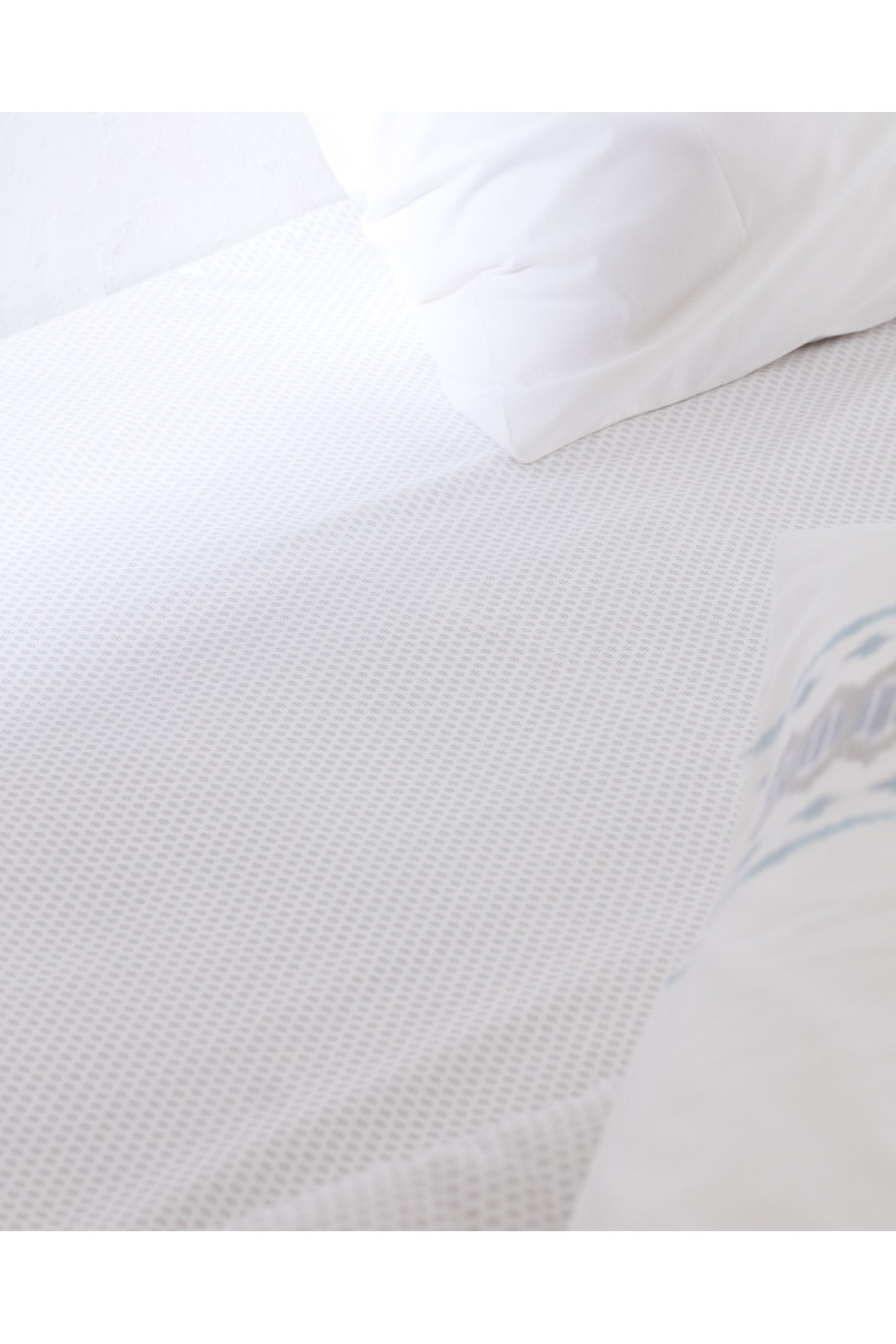 Abrial King Size %100 Pamuk Ranforce Baskılı Nevresim Takımı - Gri/Mavi
