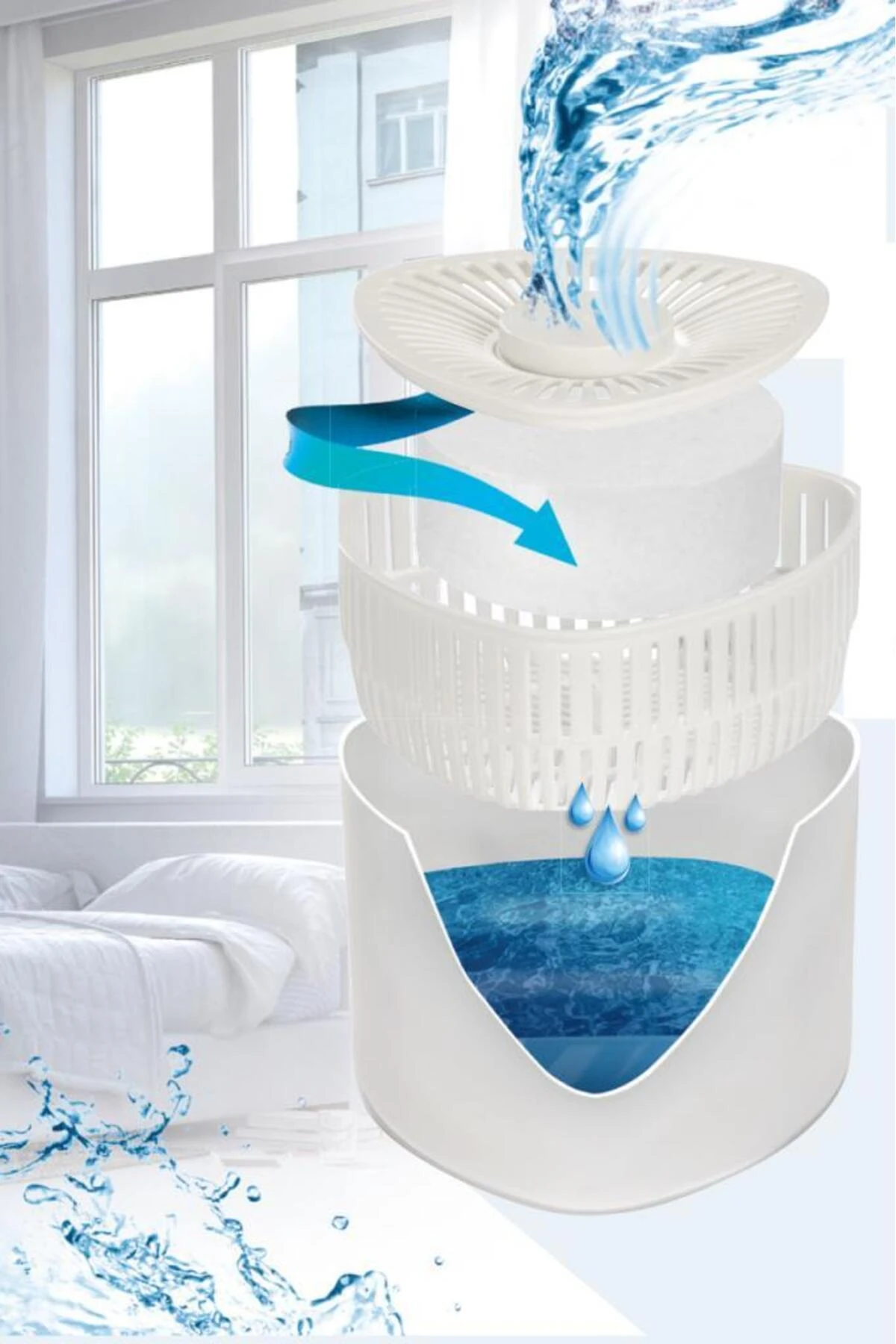 Beyaz, Portakal Üçgen Nem Alıcı Aparat Rutubet Ve Koku Giderici 500 Gram