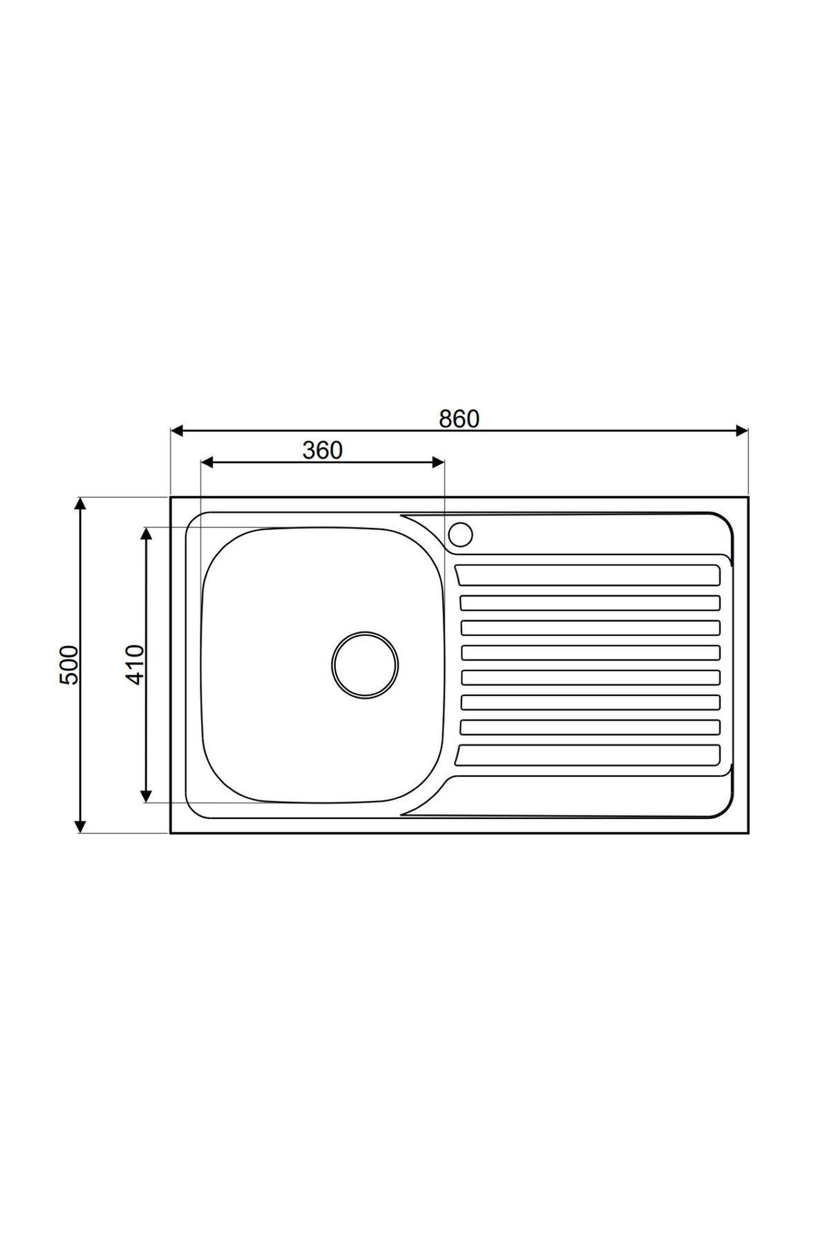 Inset Series As 89 50×86 Mikro Keten Dokulu Sol Damlalıklı Paslanmaz Çelik Eviye (SİFON DAHİL)