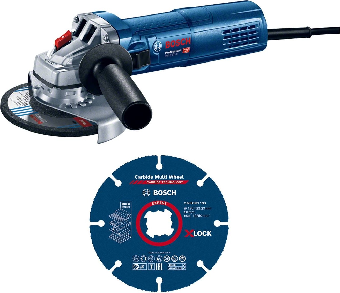 BOSCH Gws 9-125 S Professional Avuç Taşlama Makinesi + Kesme Diski - 0615990N3G