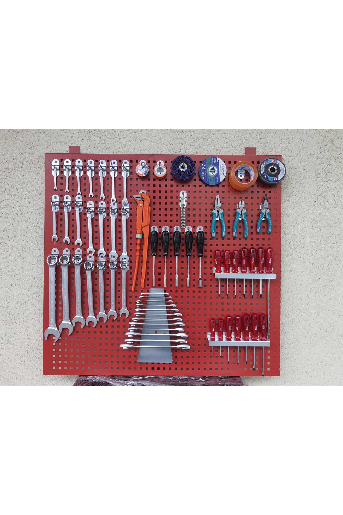 100 cm Metal Askı Panosu ve Kanca + Tornavidalık + Anahtarlık Seti