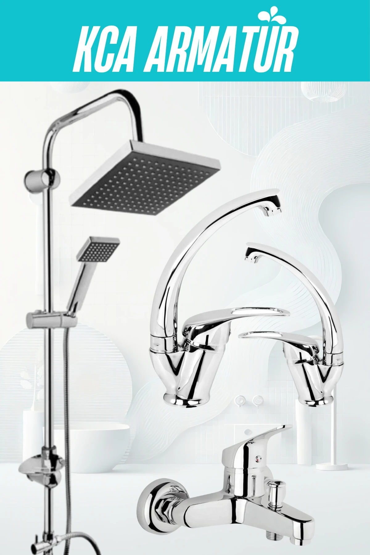 Mutfak Lavabo Banyo Bataraysı Çeşmesi Muslugu Robot Duş Sistemi 4lü Set