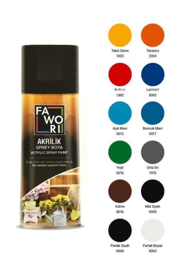 FAWORİ AKRİLİK SPREY BOYA MAT SİYAH (ral 9005)