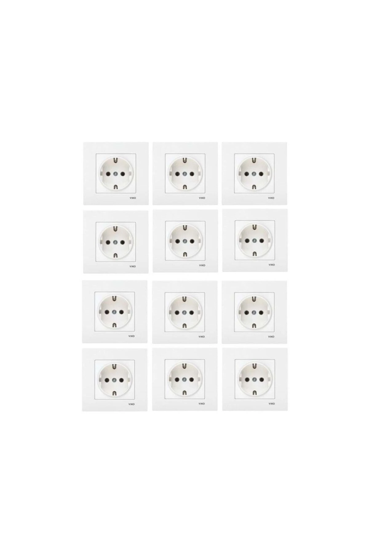 Viko Karre Topraklı Priz Çerçeve Beyaz 12 Adet