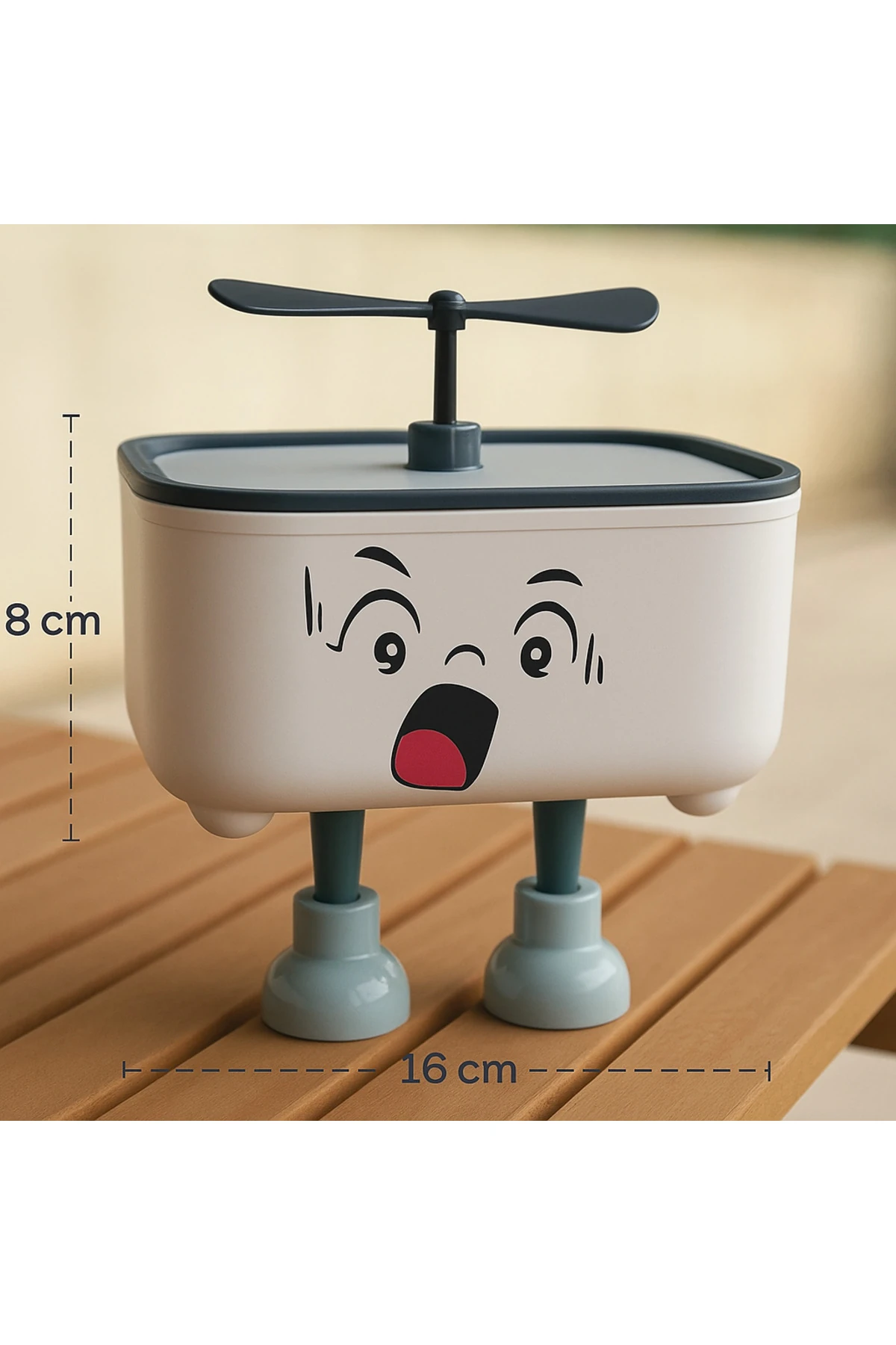 Sevimli Fırfırlı Klik Kapaklı Çöp Kovası | Stickerlı 1,8 Litre