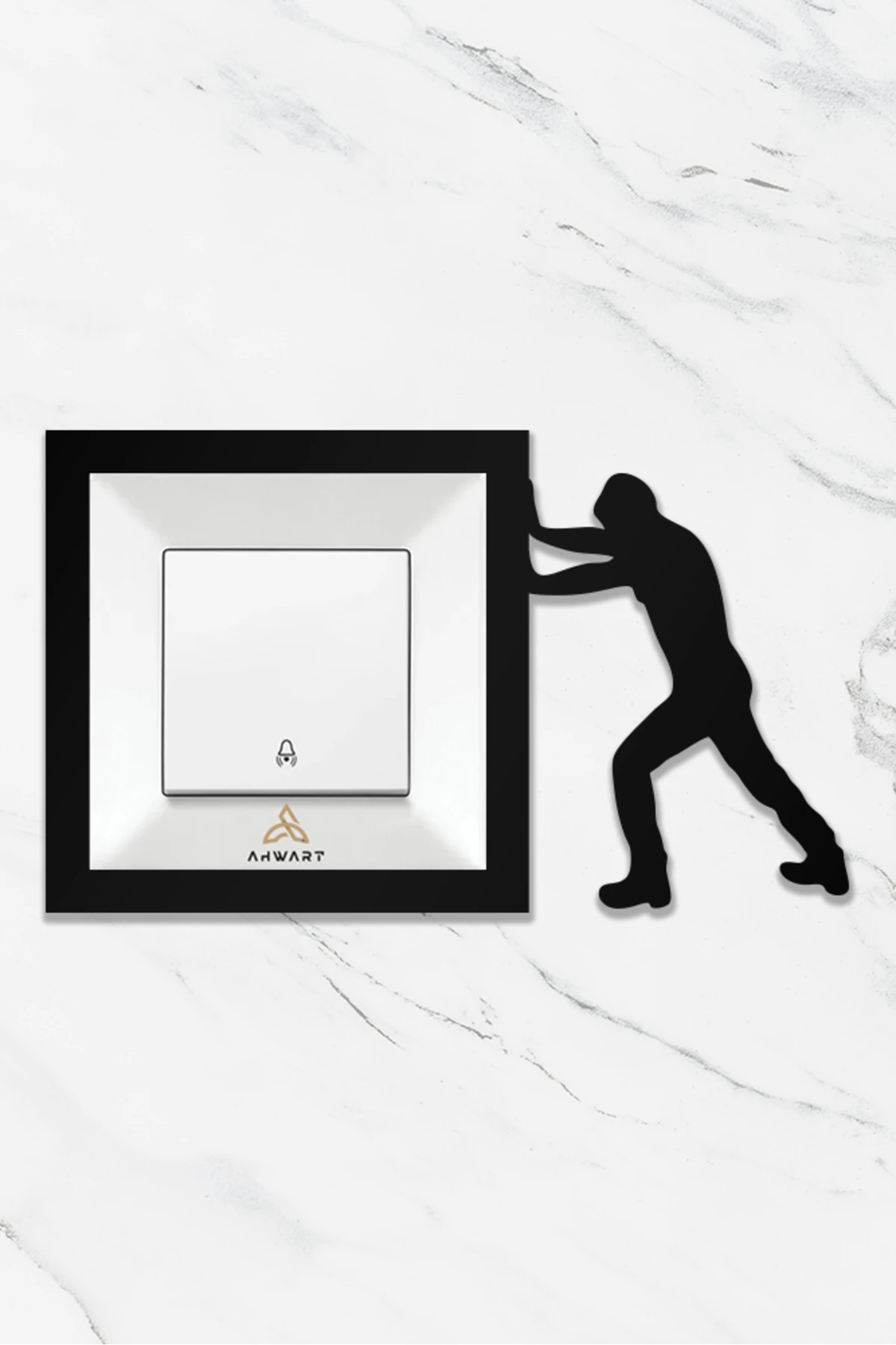 Güç Konseptli Ahşap Priz Çerçevesi, Dekoratif Priz ve Anahtar Çerçevesi