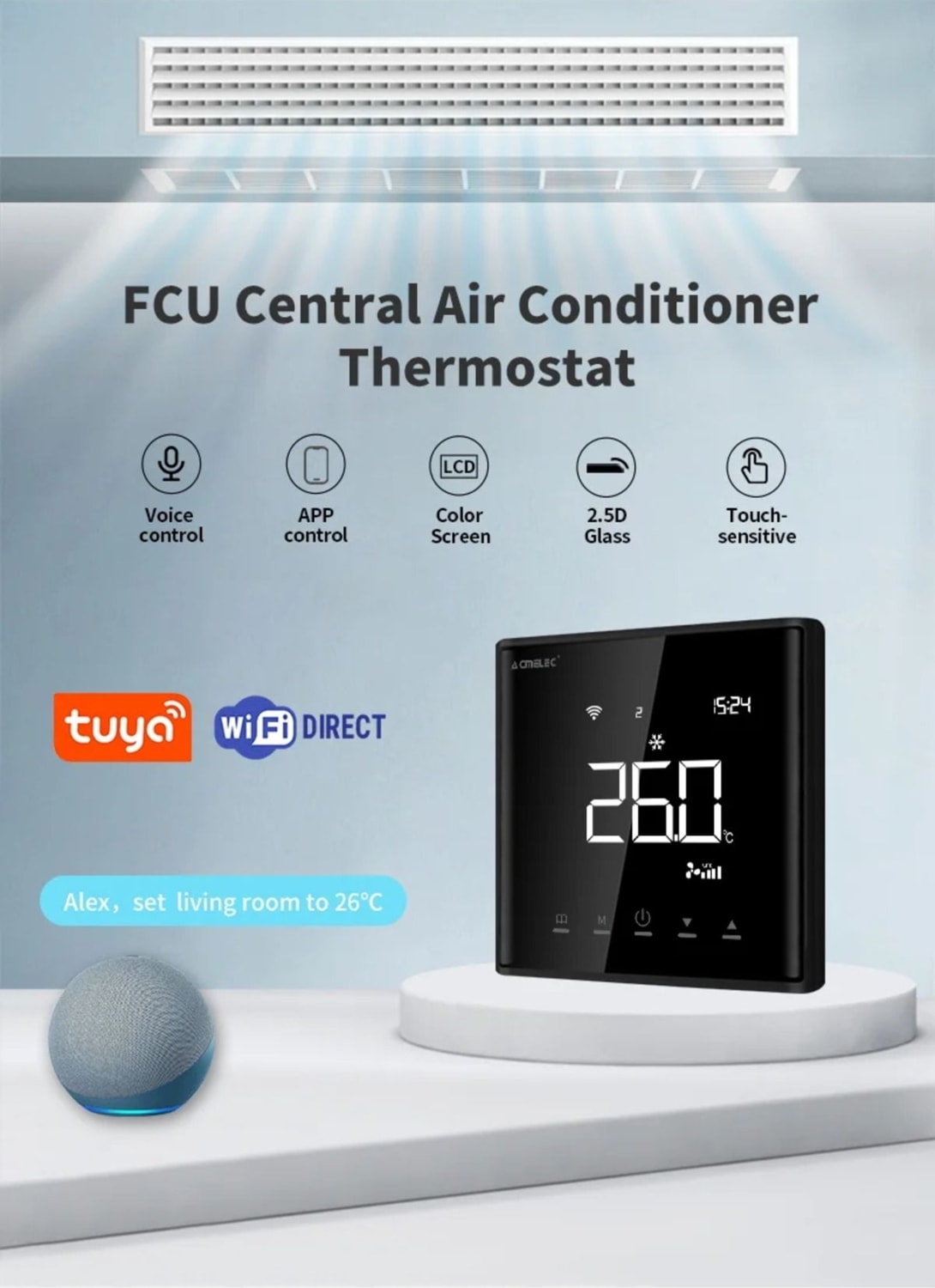 Vrf AE-669K Wifi Tuya Destekli IP30 Akıllı Klima Termostat Bağlantı Kiti
