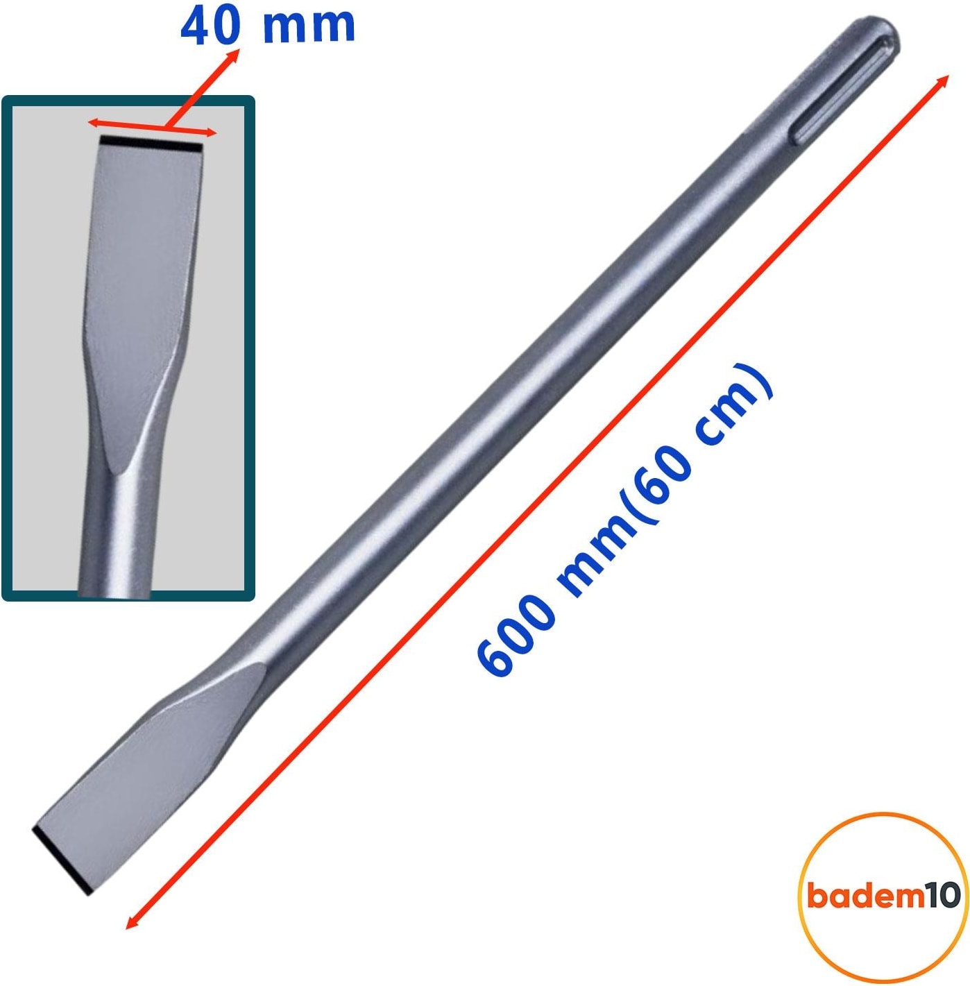 Sds Max Geniş Ağızlı Keski 18 mm x 600 mm x 40 mm