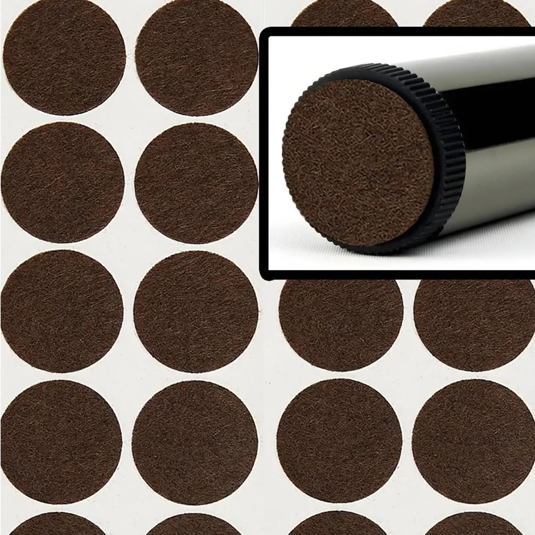 Yapışkanlı Mobilya Masa Sandalye Parke Zemin Ayak Koruyucu Kaydırmaz Keçesi 28 mm (56'lı Paket)