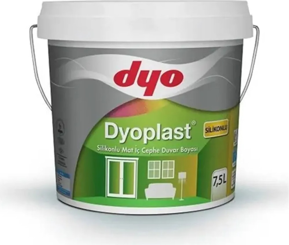 DYO 7,5lt plast Silikonlu Iç Cephe Duvar Boyası Beyaz