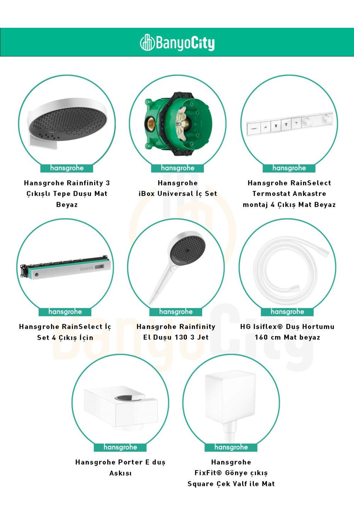 Rainfinity 4 Çıkışlı Ankastre Duş Sistemi