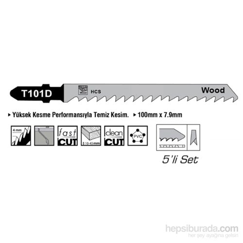 SGS HCS Tip T101D Ahşap İçin Dekupaj Ağzı Testere 100 mm x 7,9 mm 010150