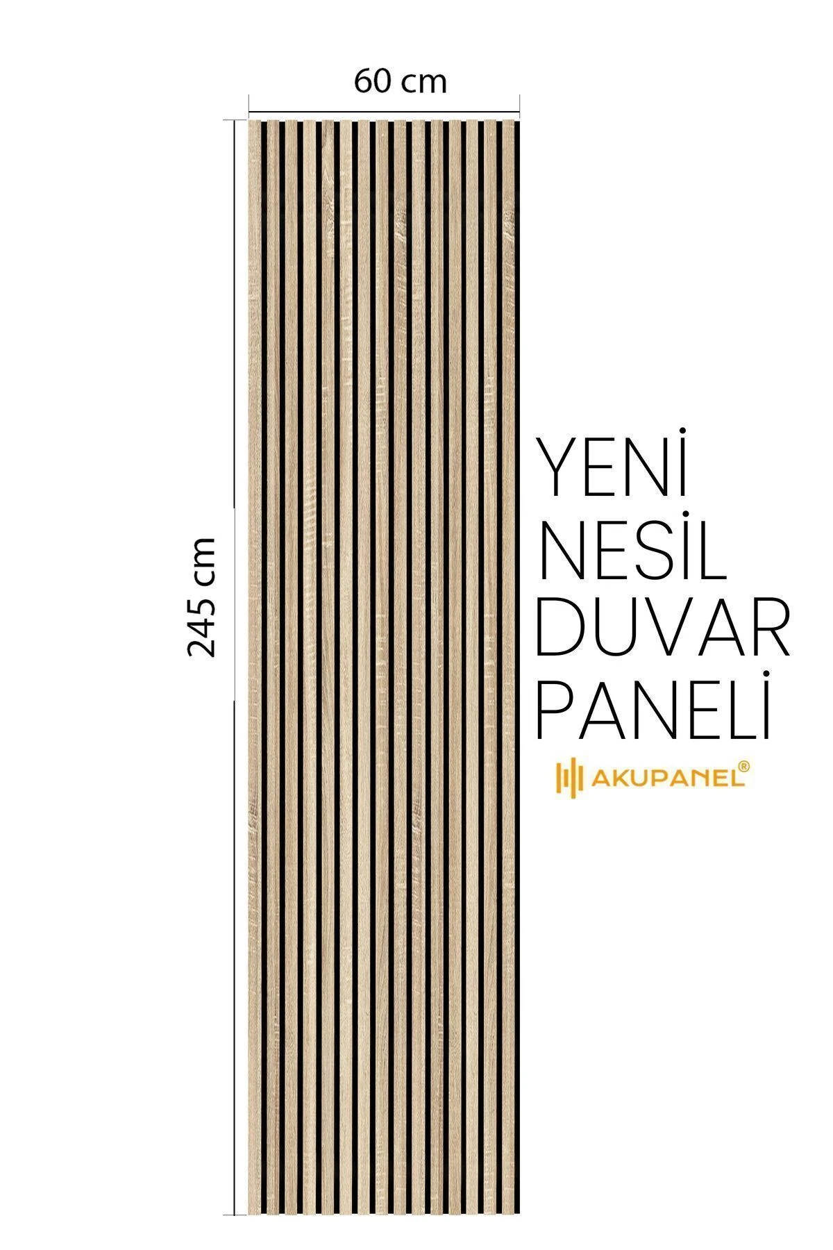 Flex 60x245 cm Meşe Renk Akustik Ahşap Duvar Paneli