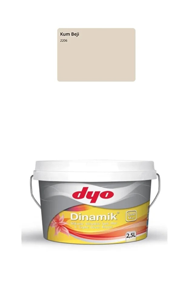Dinamik Silikonlu Silinebilir Ipek Mat Iç Cephe Duvar Boyası Kum Beji 2.5 lt