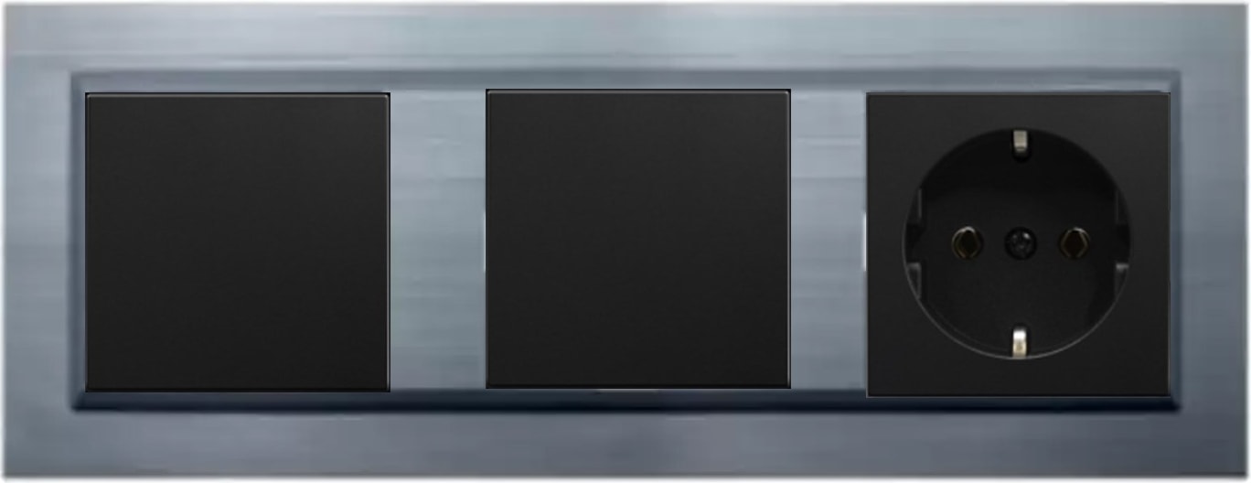 Quantum Gümüş 3'lü Set Anahtar, Anahtar ve Topraklı Priz Set