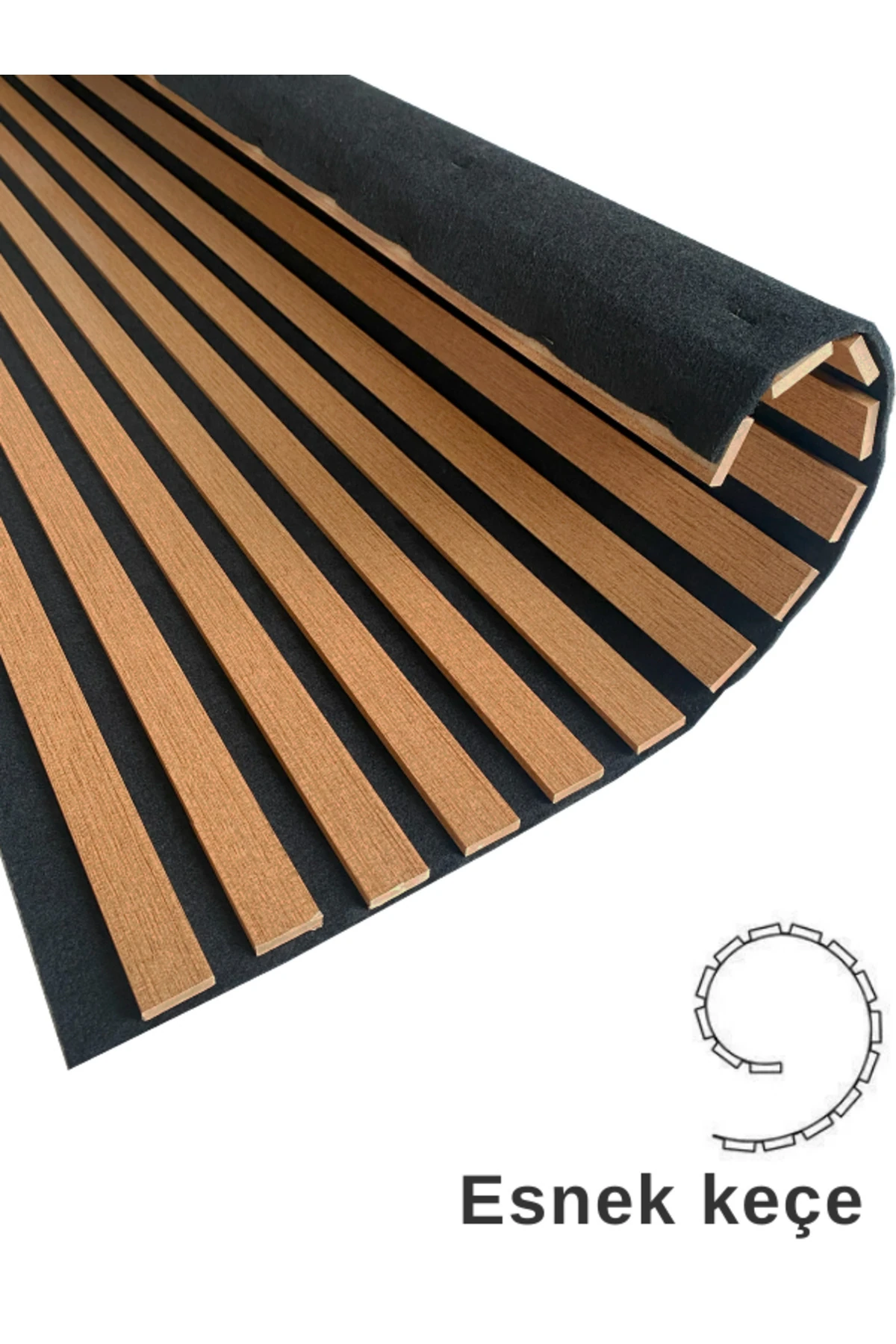 Mdf Ahşap Akustik Duvar Paneli 60x275 Cm - Teak