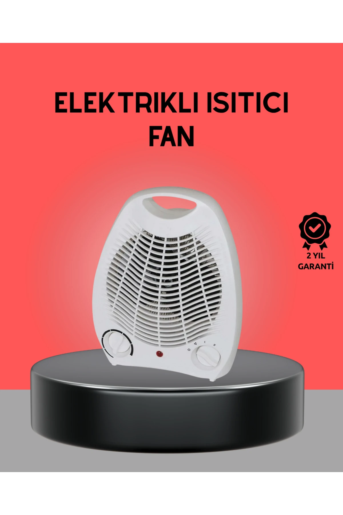 Mini Elektrikli Isıtıcı 2000W – Termostatlı Fanlı Isıtma, Taşınabilir Tasarım