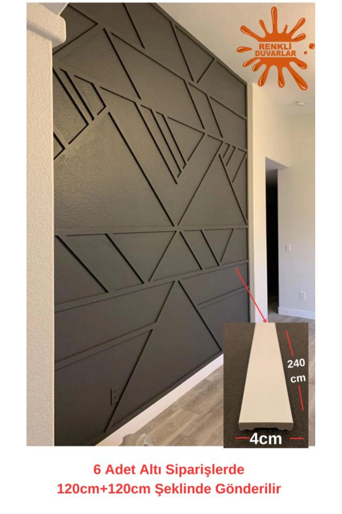 Boyanabilir Beyaz Düz Duvar Çıtası Dekoratif 4 cm x 240 cm