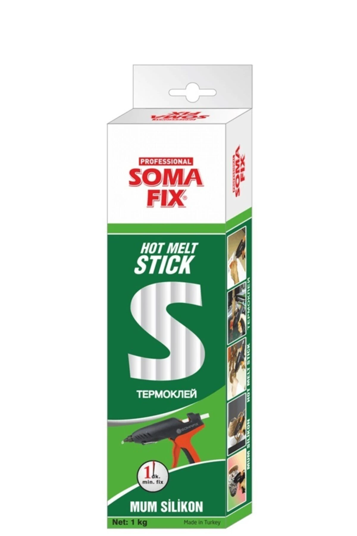 1 Kg 11.3 X 300 Mm Kalın Mum Silikon Şeffaf Çubuk Sıcak Silikon