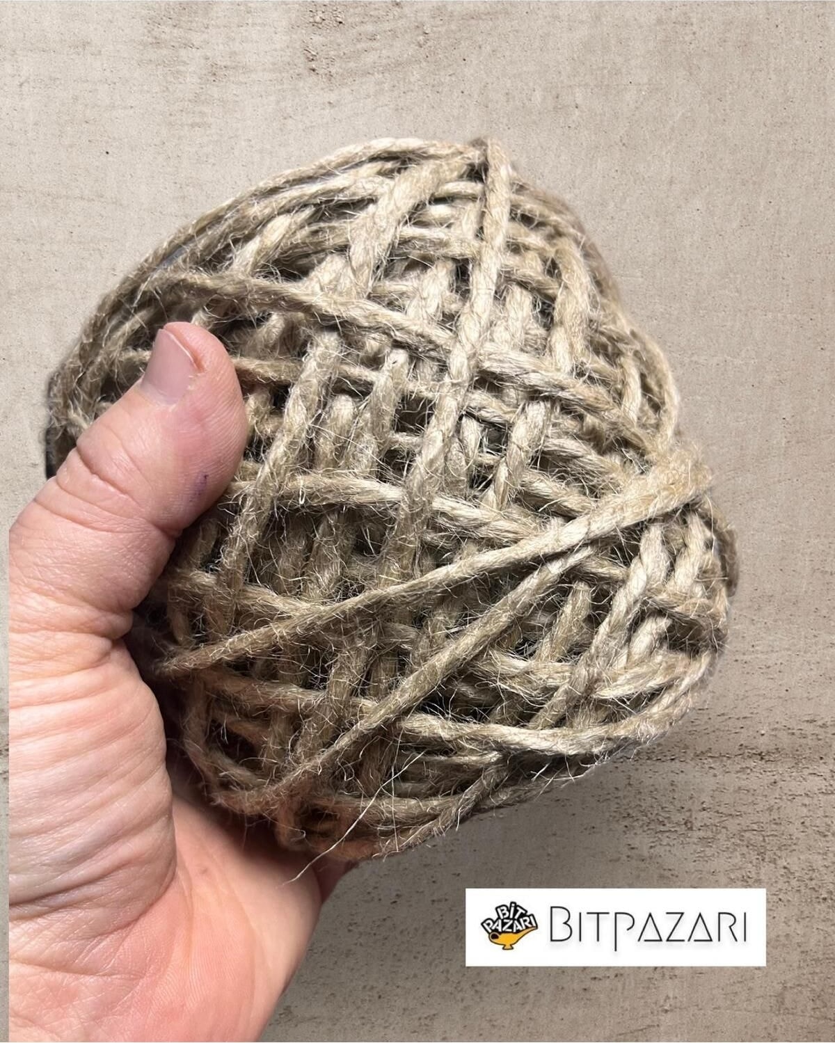 2,5mm Kalın Jüt Paketleme Ipi Hobi ve Dekor - Kına & Düğün & Nikah ( Ort 175 gr , 38-40 Metre )