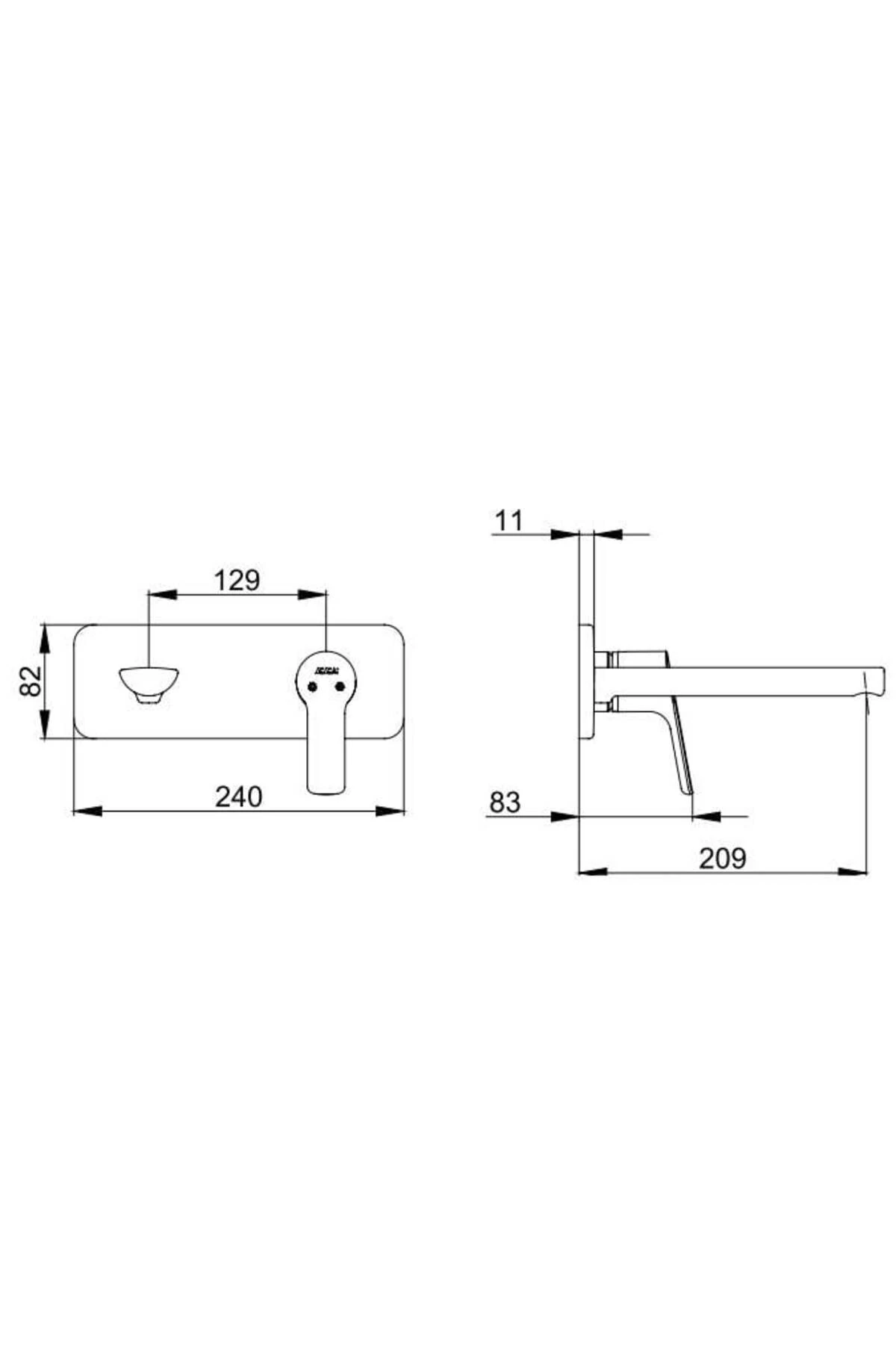 Luna Ankastre Lavabo Bataryası Sıva Üstü Ve Sıva Altı Grubu Çift Rozet Altın Renkli
