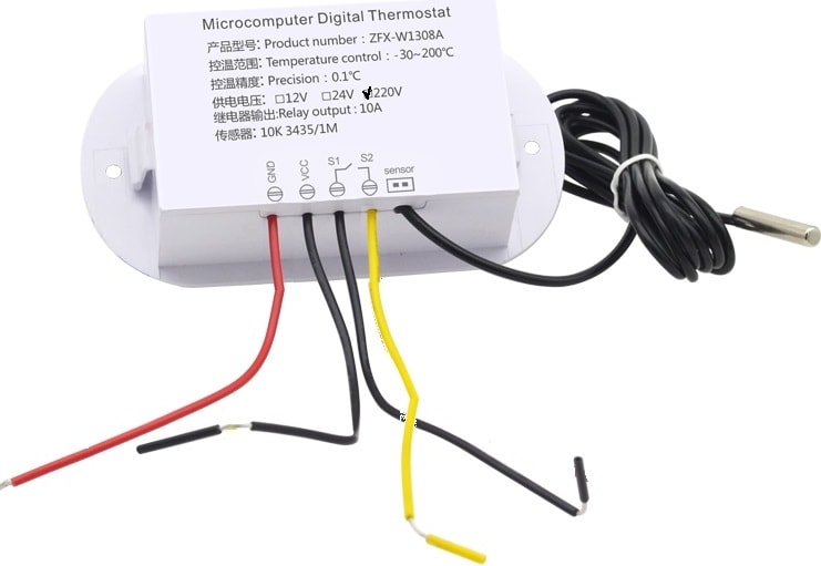 W1308A 220V 10A -30~+200C Termostat