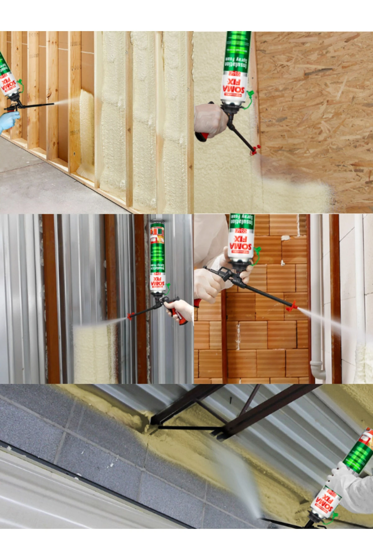 Poliüretan Termal Isı Ve Ses Yalıtım Sprey Köpük (36 ADET) Tabanca Ve Temizleyici Hediyeli