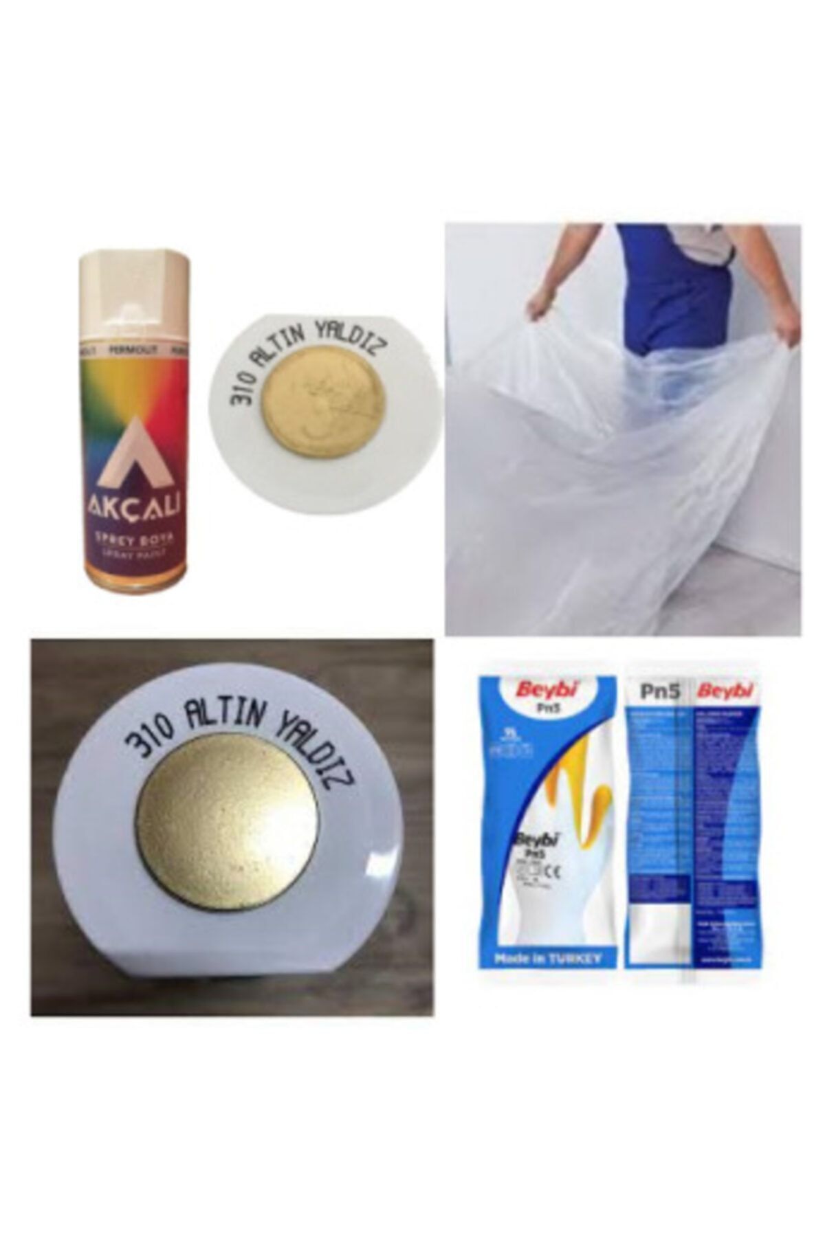 Altın Yaldız Sprey Boya Koruyucu Örtü Eldiven