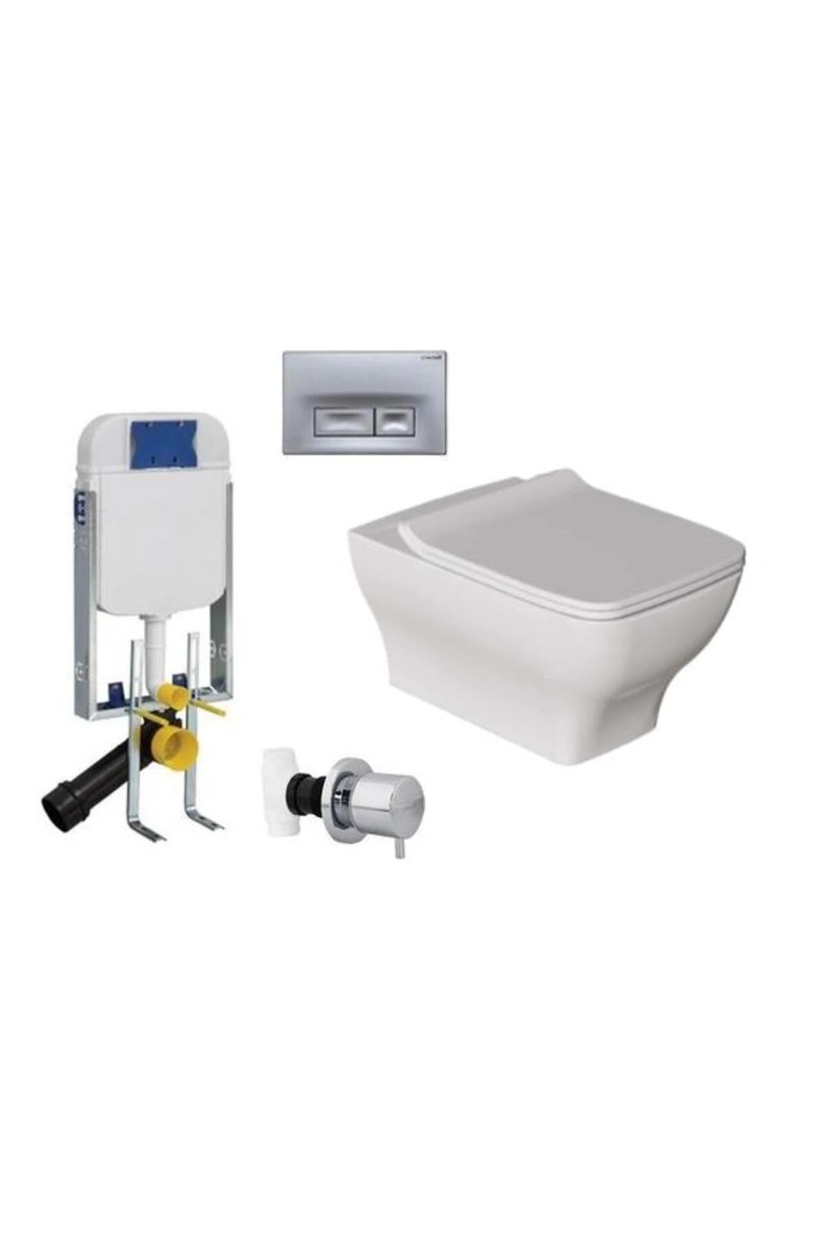 Gömme Rezervuar Seti Ve Dura Asma Klozet Pedra Ve Yavaş Kapak