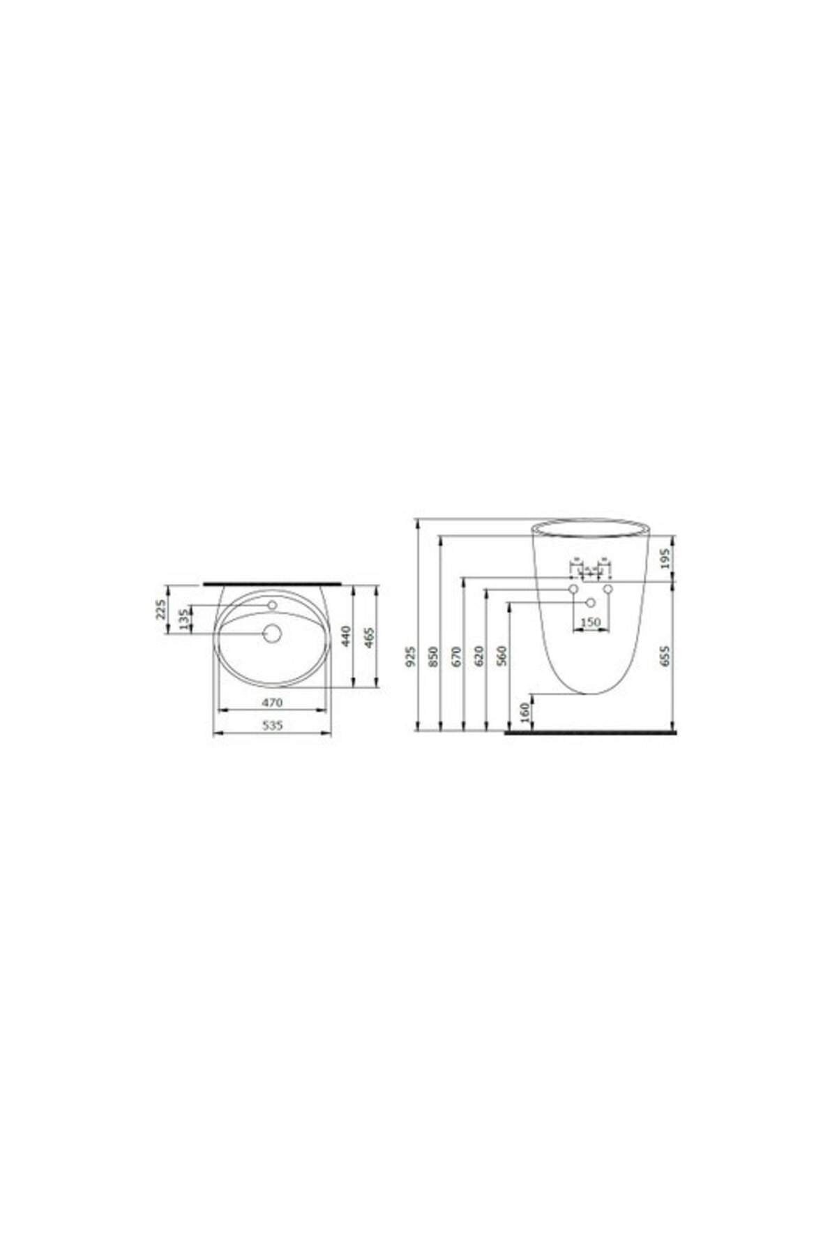 Venezia Asma Monoblok Lavabo Parlak Beyaz 1083-001-0126