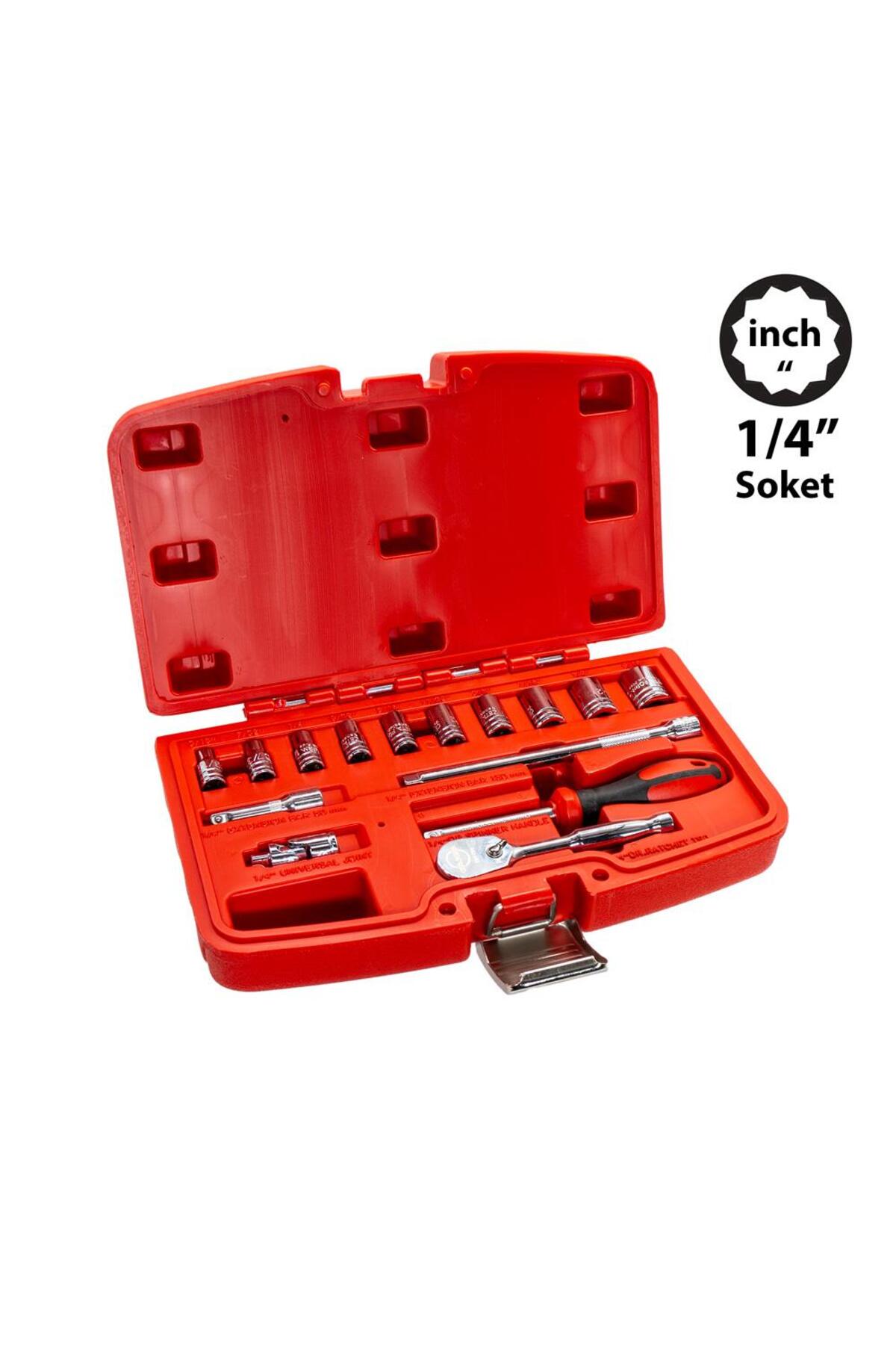 C00A-15PBT 12 Köşe SAE (İnç) Lokma Takımı 1/4” - 15 Parça