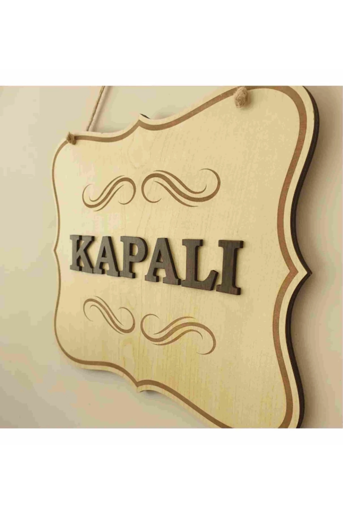 Açık Kapalı Yazılı Levha Ahşap Kabartma Mağaza Kapı Yönlendirme.