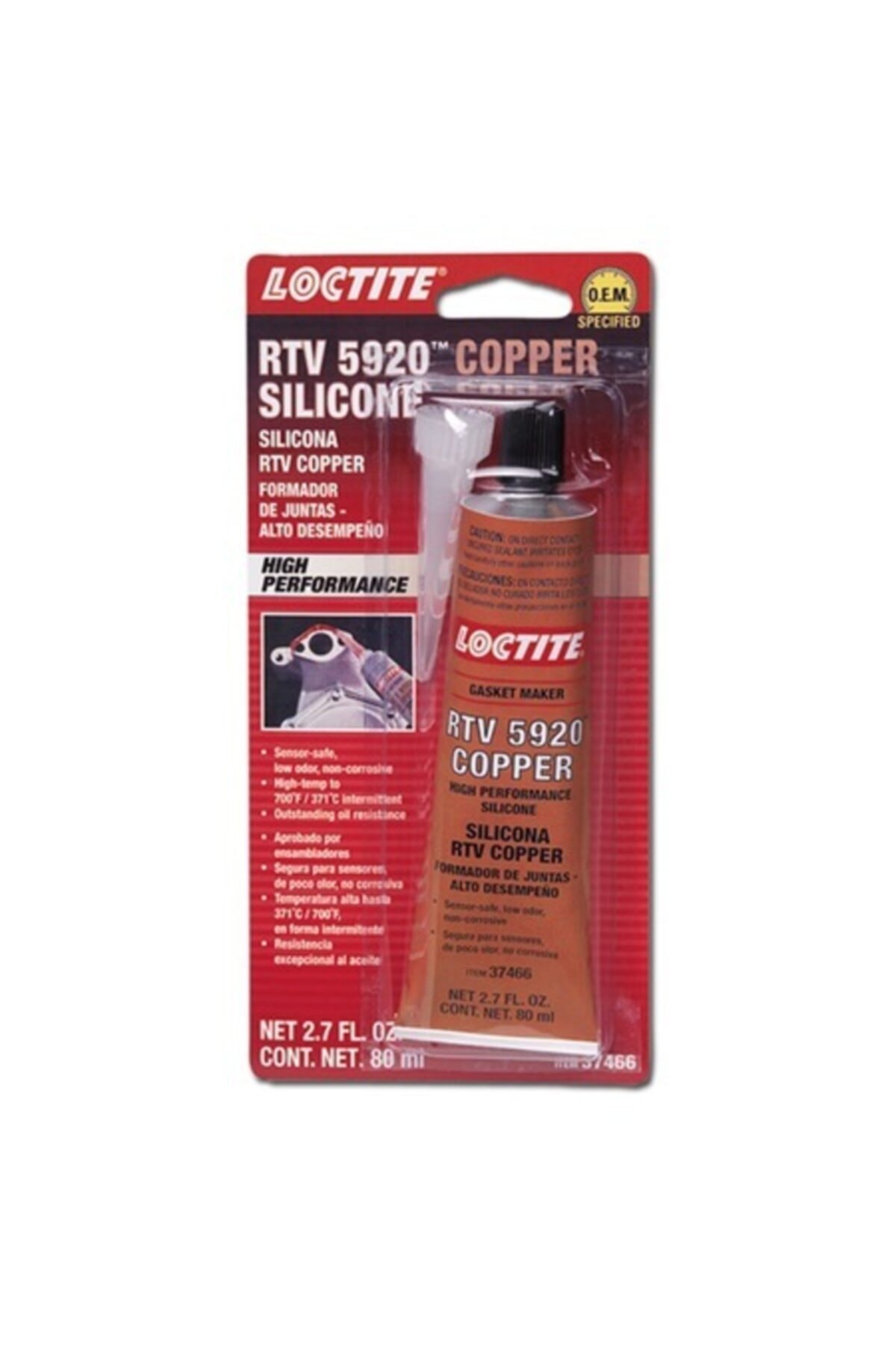 Loctite 5920 350' Derece Bakır Renk Kaliteli Silikon Conta (80 ML)